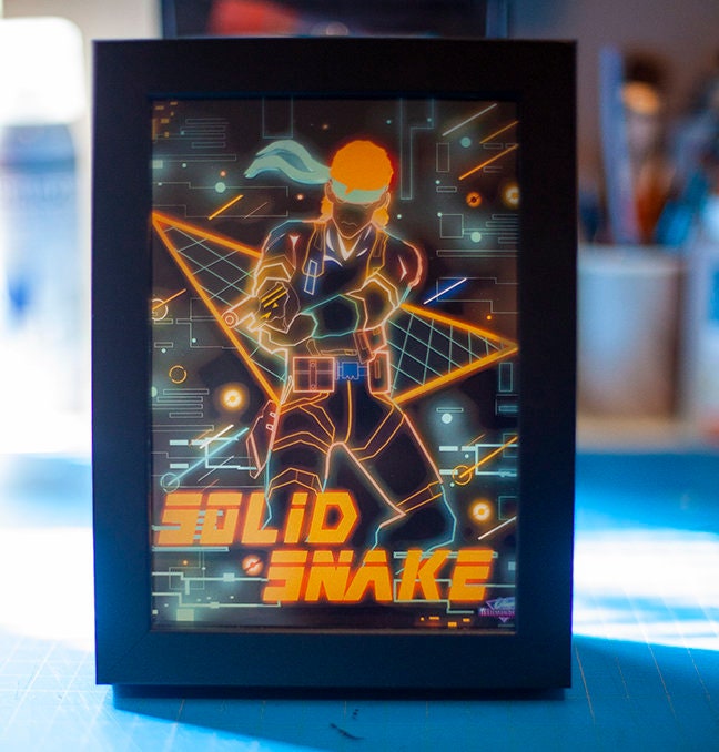 Solid Snake LED Shadowbox Diorama