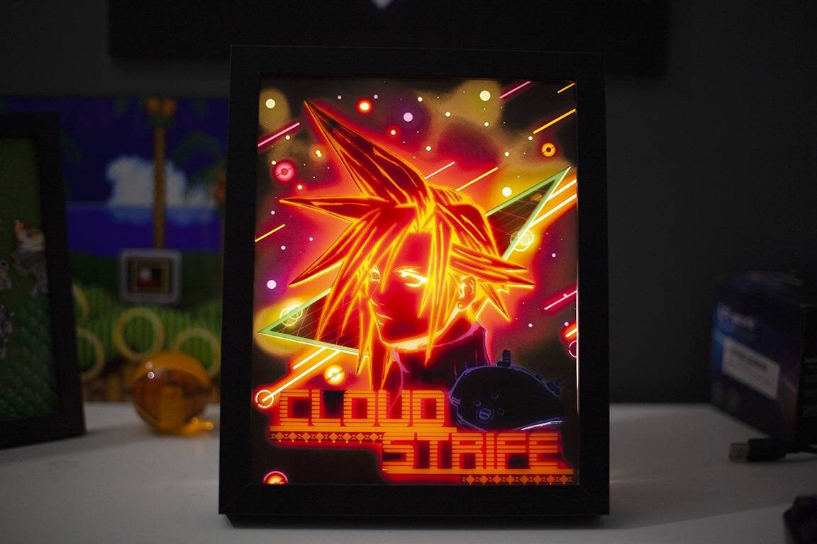 Final Fantasy 7 Cloud, LED Shadowbox Diorama
