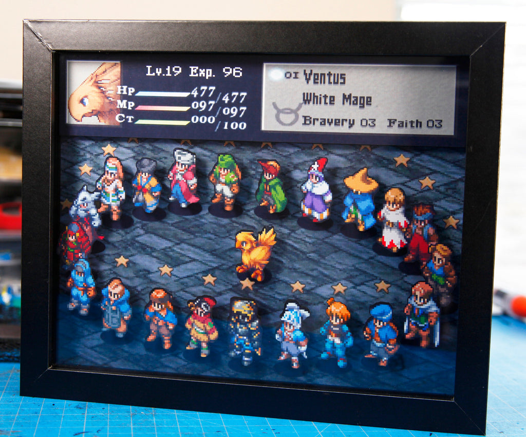 Final Fantasy Tactics 3D Shadow Box •  Handmade Diorama • Handmade Gift • Video game Art • Video game Gifts