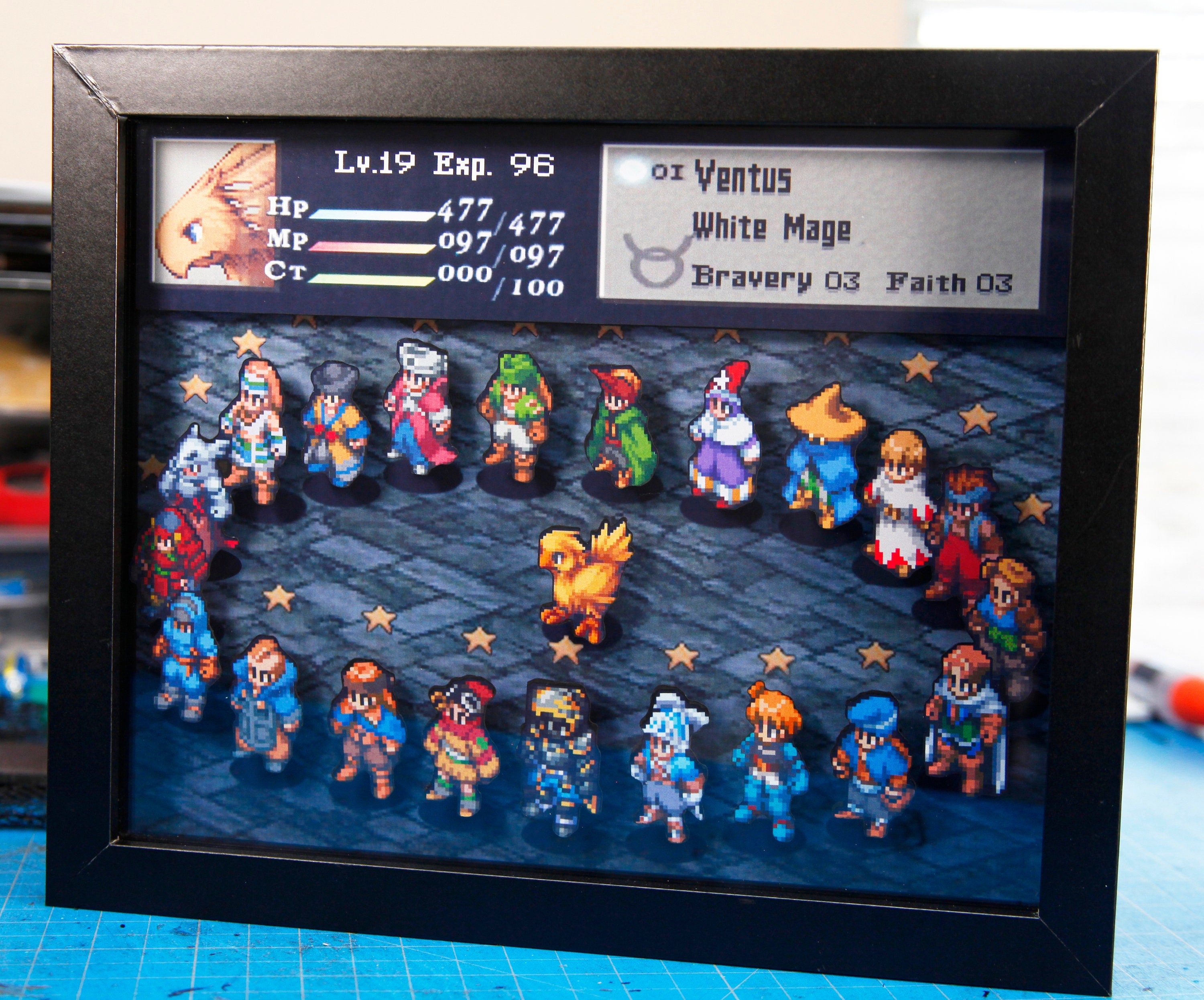 Final Fantasy Tactics 3D Shadow Box •  Handmade Diorama • Handmade Gift • Video game Art • Video game Gifts