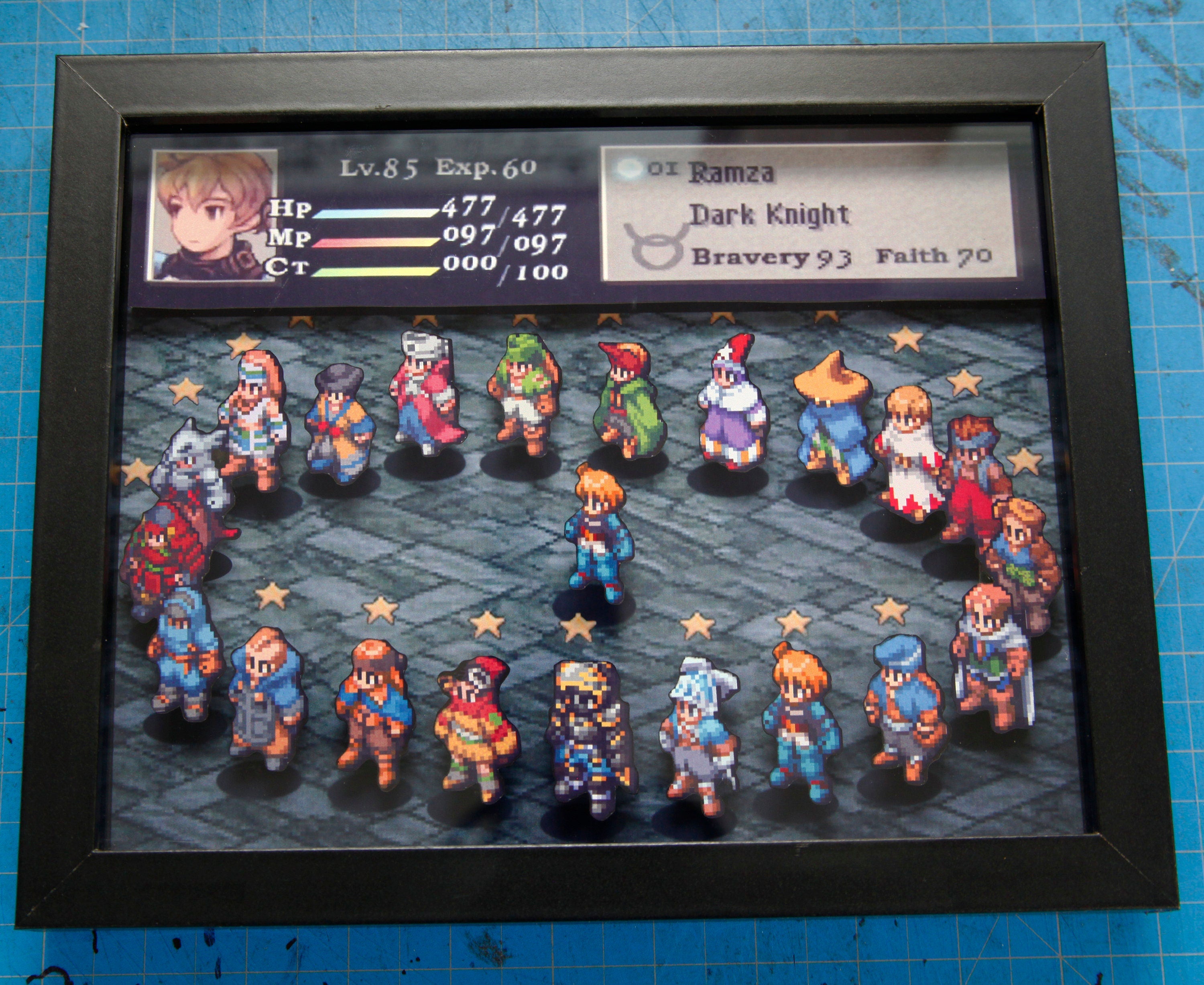 Final Fantasy Tactics 3D Shadow Box + sticker bundle • Handmade Diorama • Handmade Gift • Video game Art •  Video game Gifts