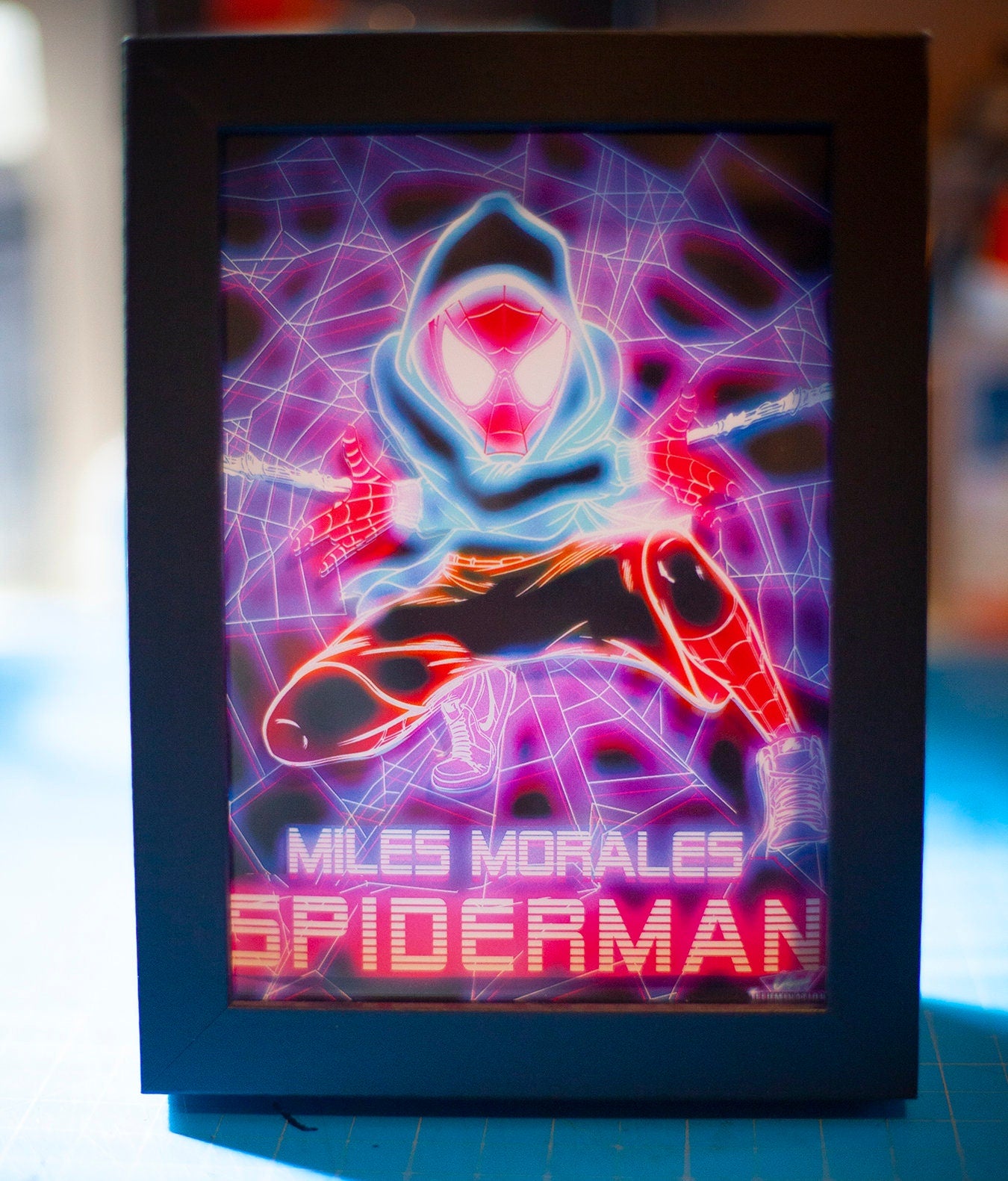 Spiderman Miles Morales  LED Shadowbox Diorama