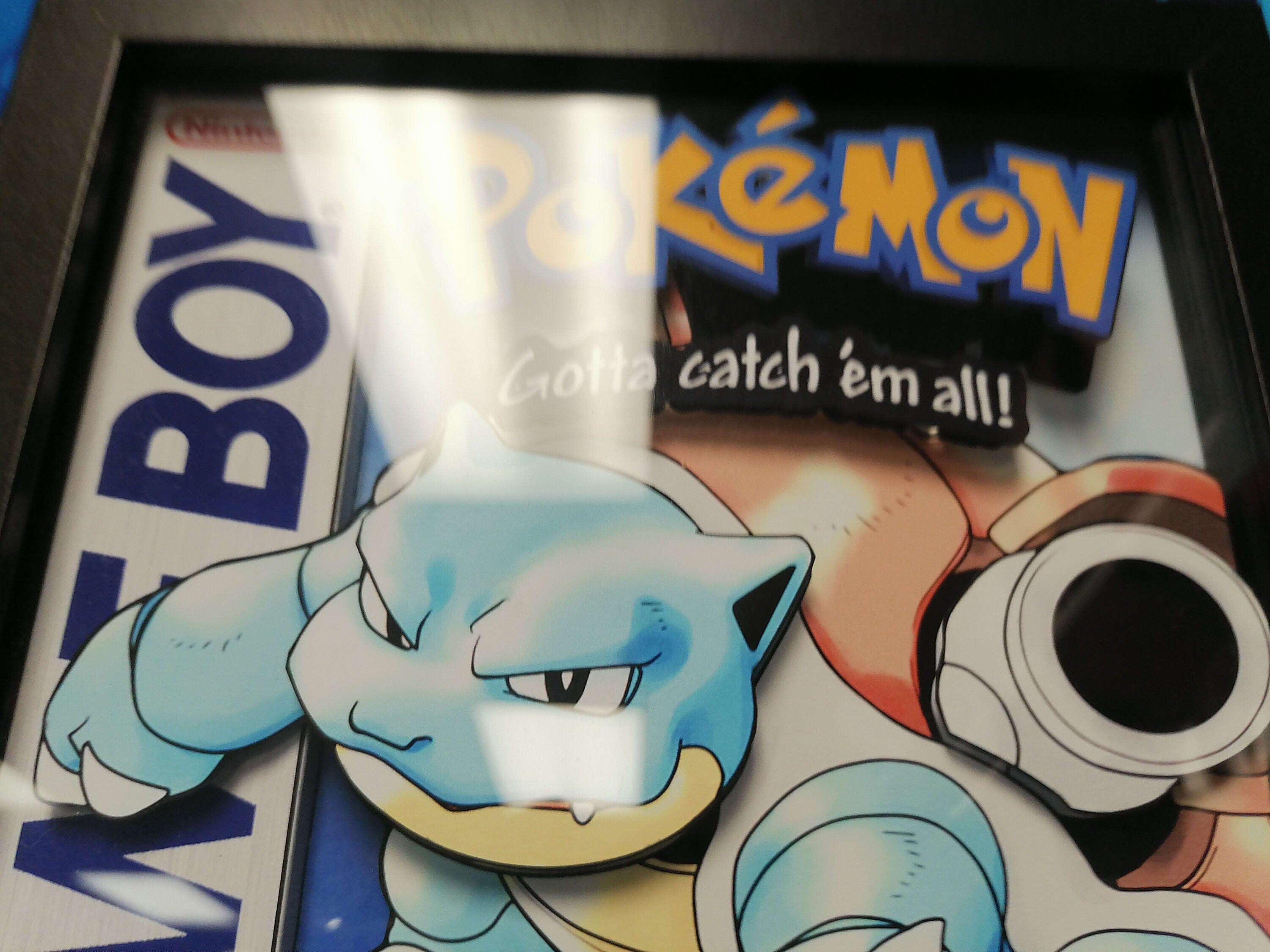 New!! Blastoise Blue Version 3d Shadowbox Diorama