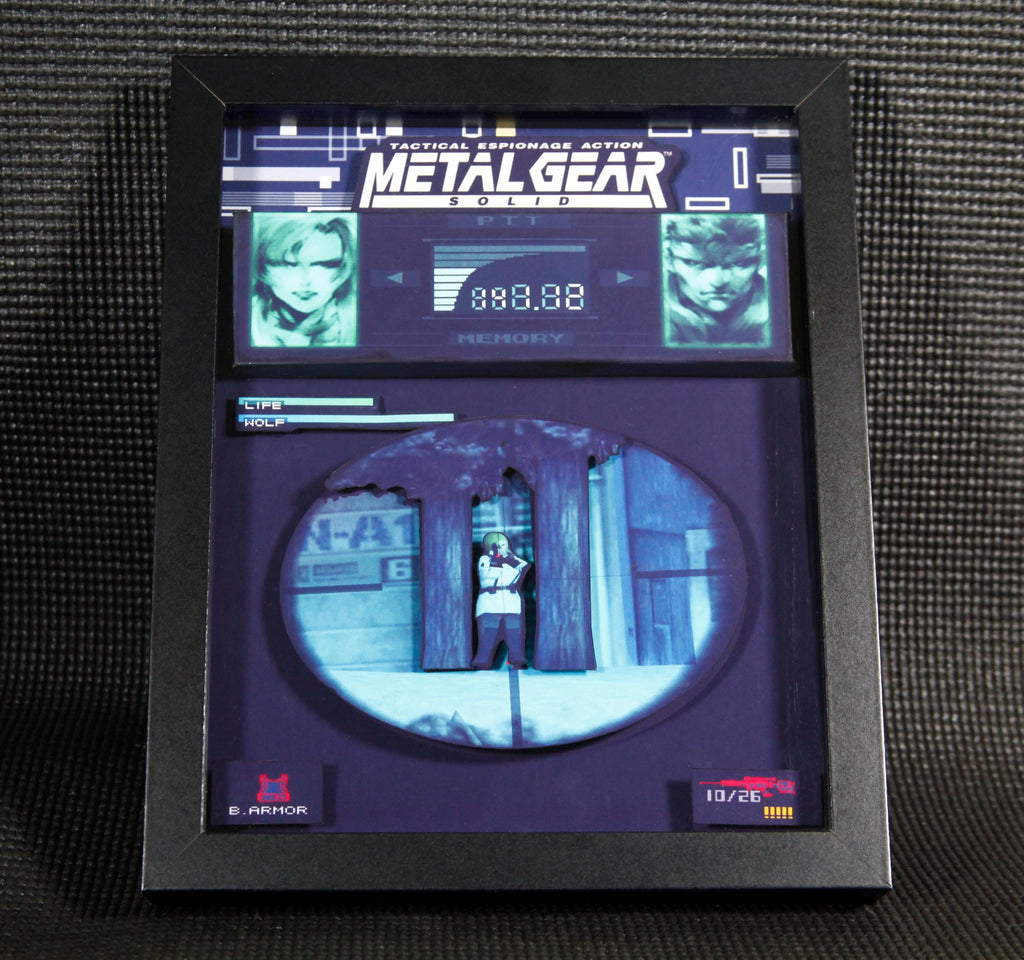 Solid Snake Sniper Wolf 3D shadow box| Metal Gear Solid | Wall Decor | Gift for Gamers | Classic Games |Unique Gaming gift| |birthday idea |