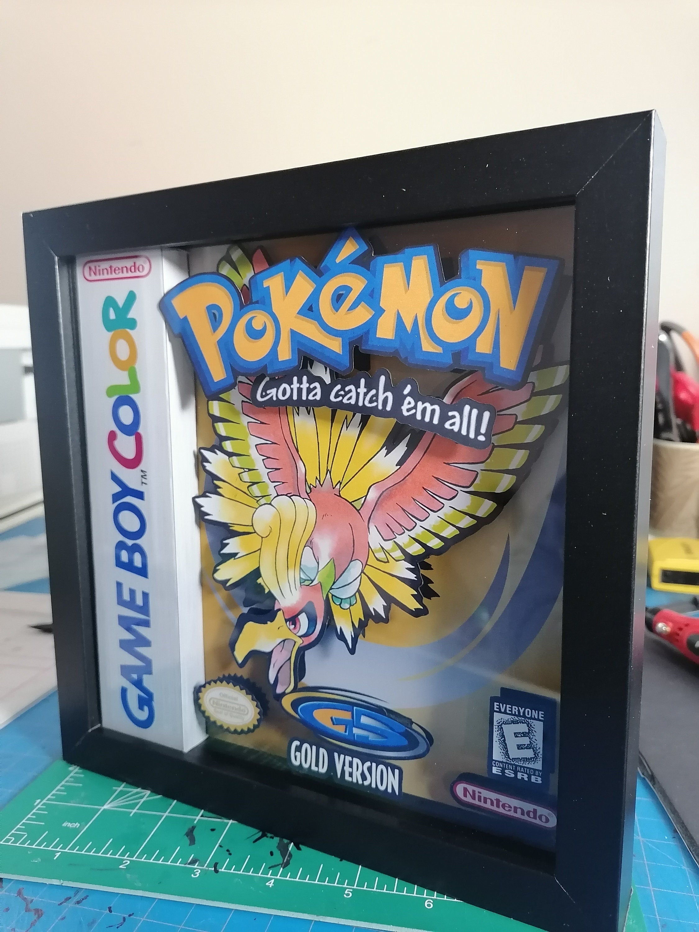 Ho-Oh Pokémon Gold Version 3d Shadowbox Diorama