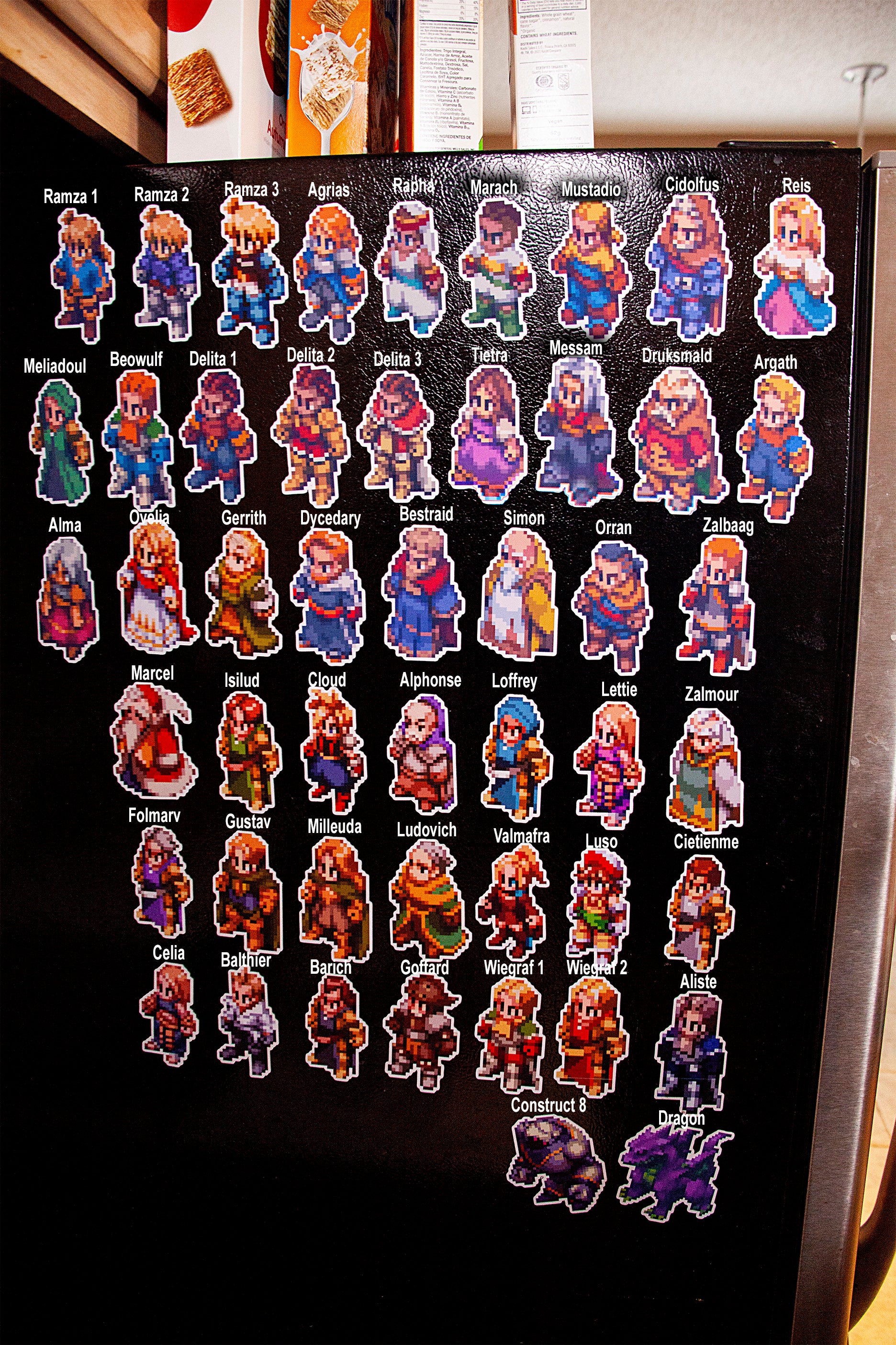 Videogame Refrigerator Magnets | Final Fantasy Tactic magnets whole set all characters