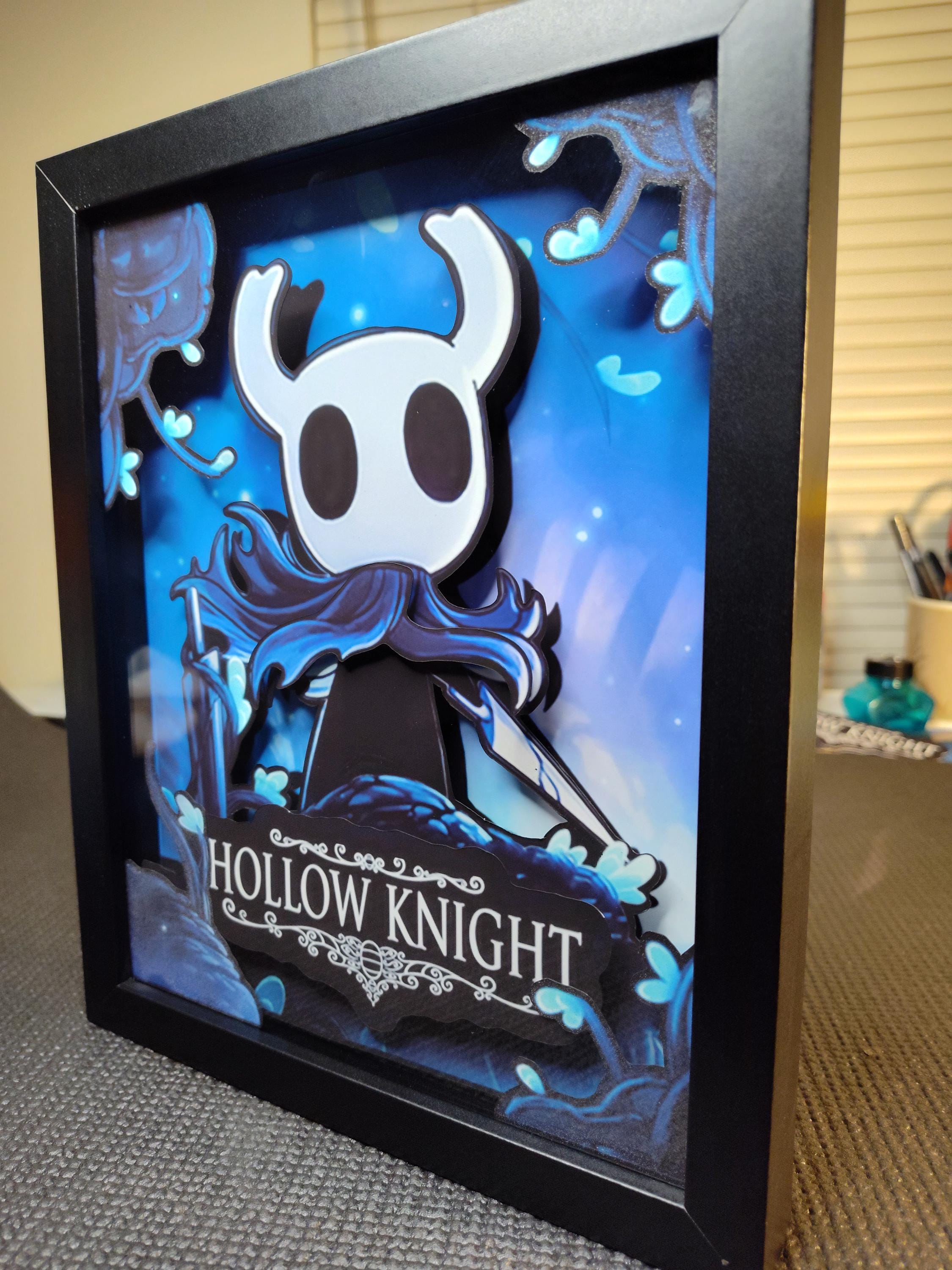 Hollow Knight 3D Shadow Box •  Handmade Diorama • Handmade Gift • Video game Art • Video game Gifts