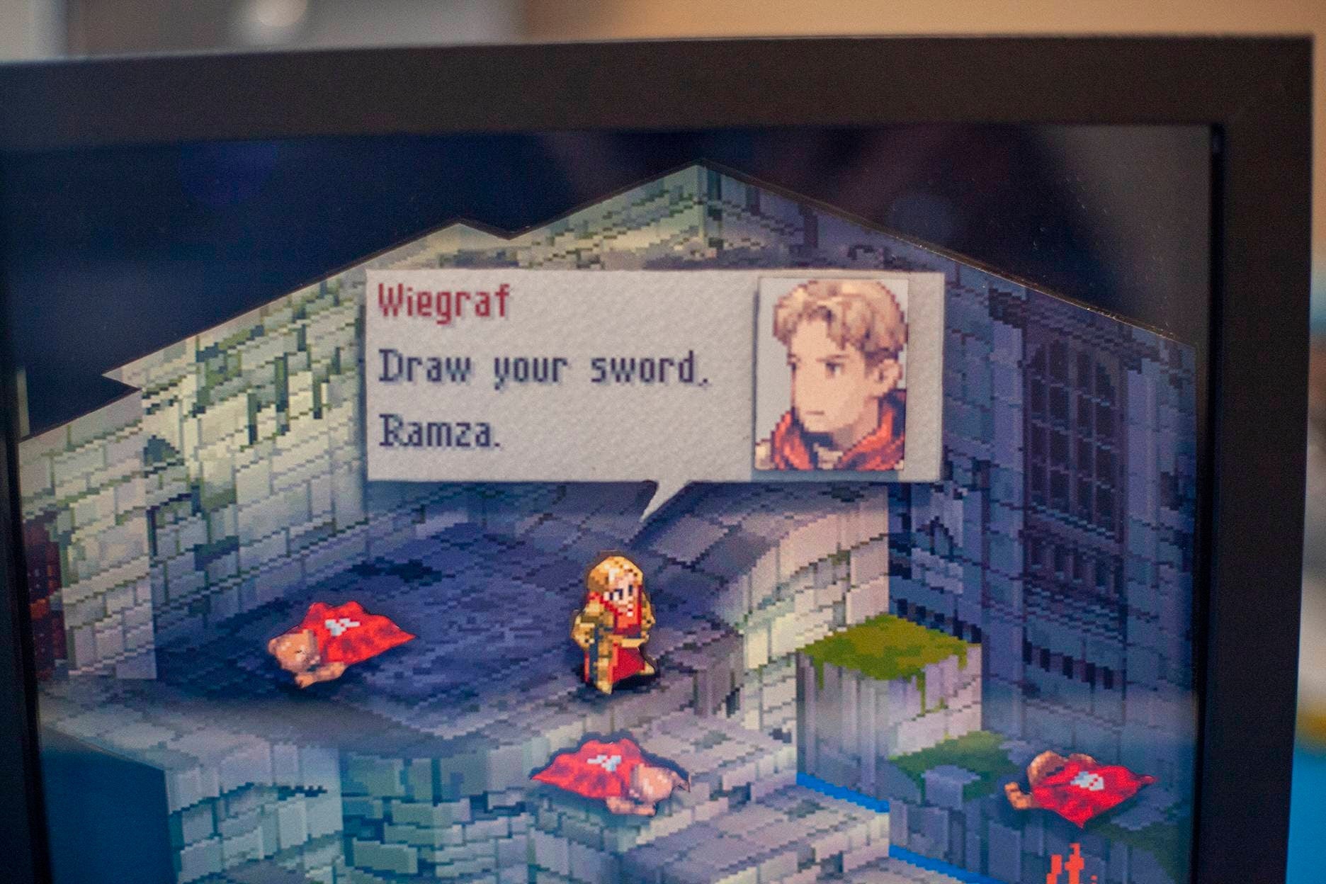 Final Fantasy Tactics Ramza vs Wiegraf Battle 3D Shadowbox Diorama | gifts for him| Gifts for her | birthday | Christmas|