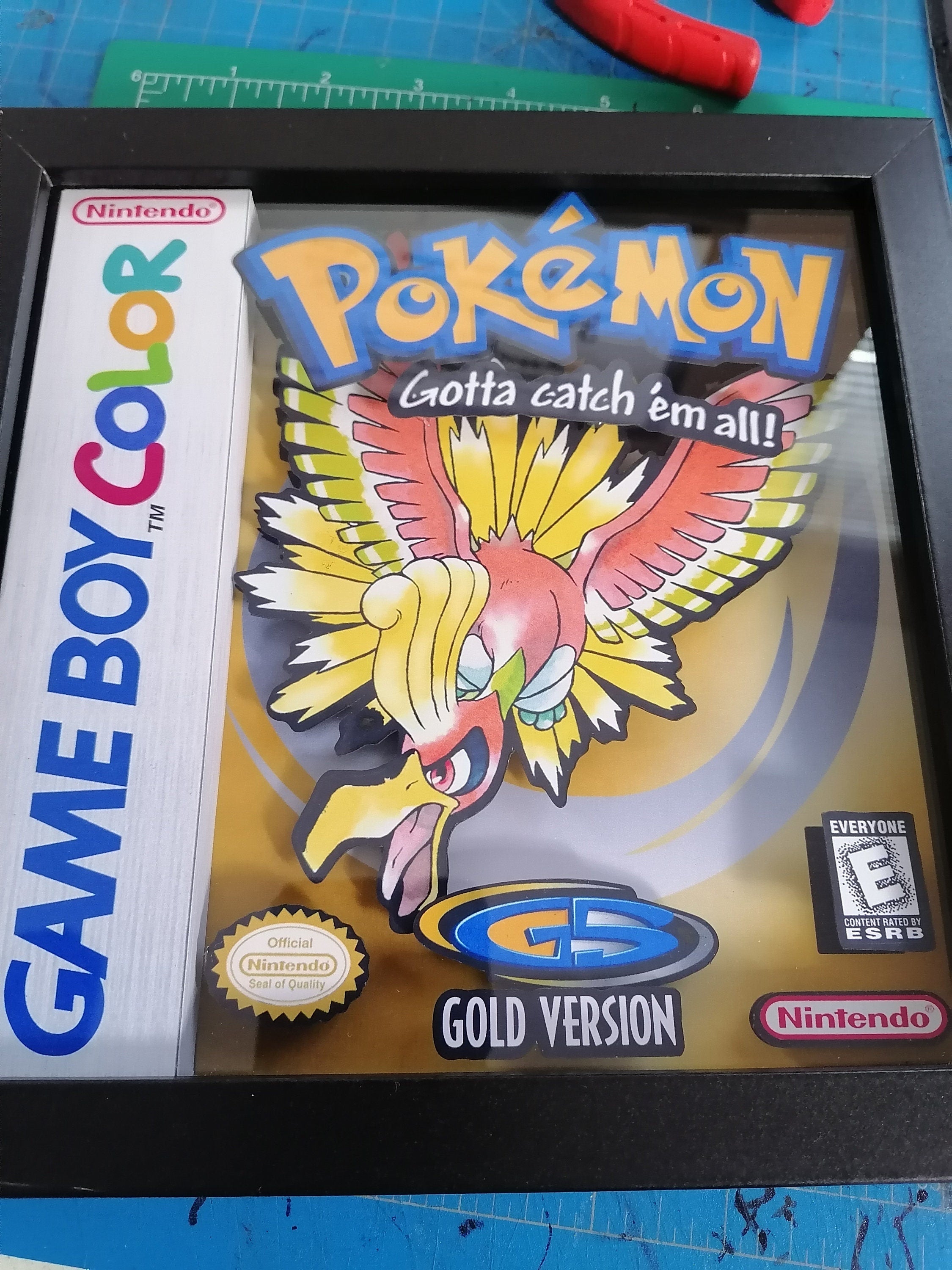 Ho-Oh Pokémon Gold Version 3d Shadowbox Diorama
