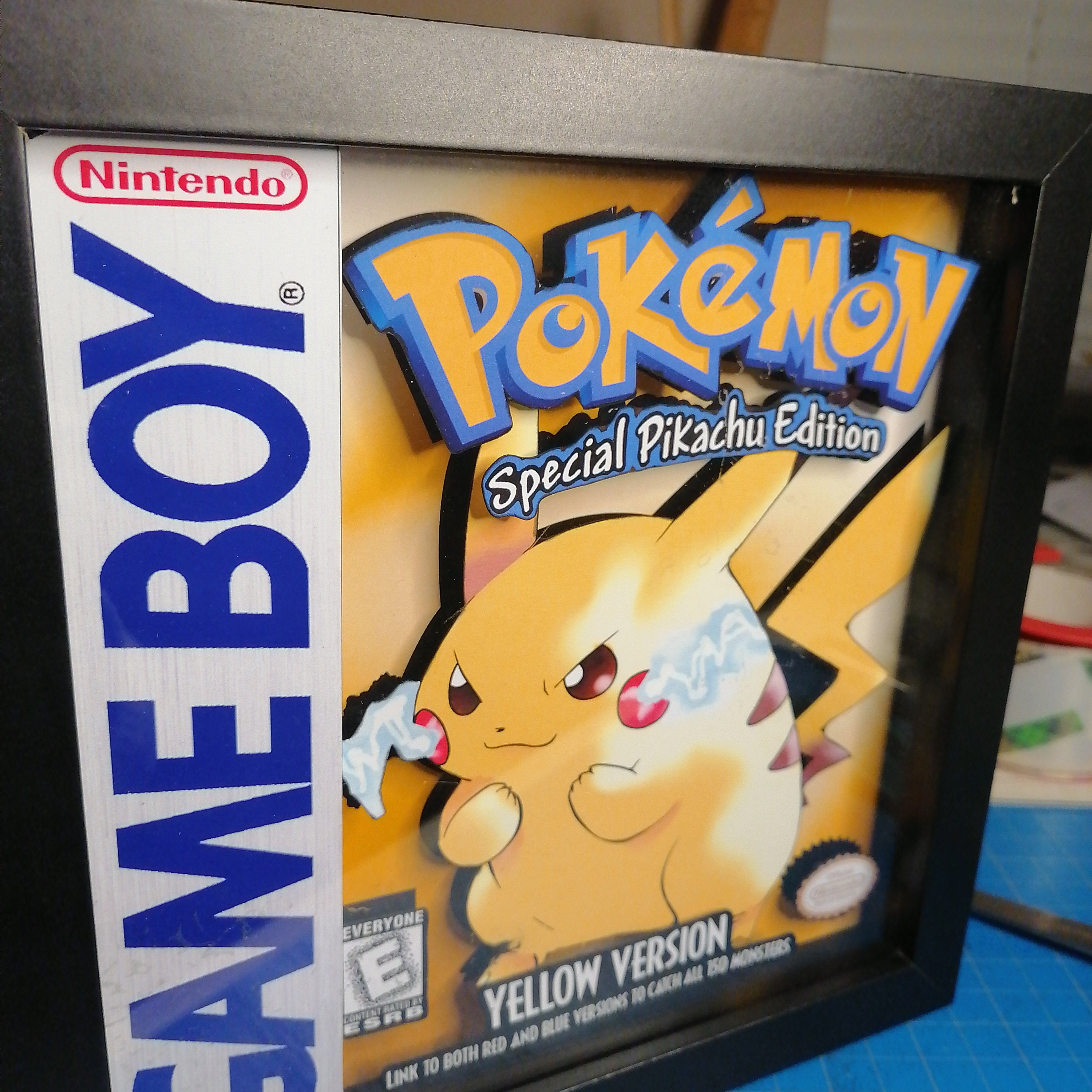 Pikachu 3D Shadow box Pokemon  Art Diorama