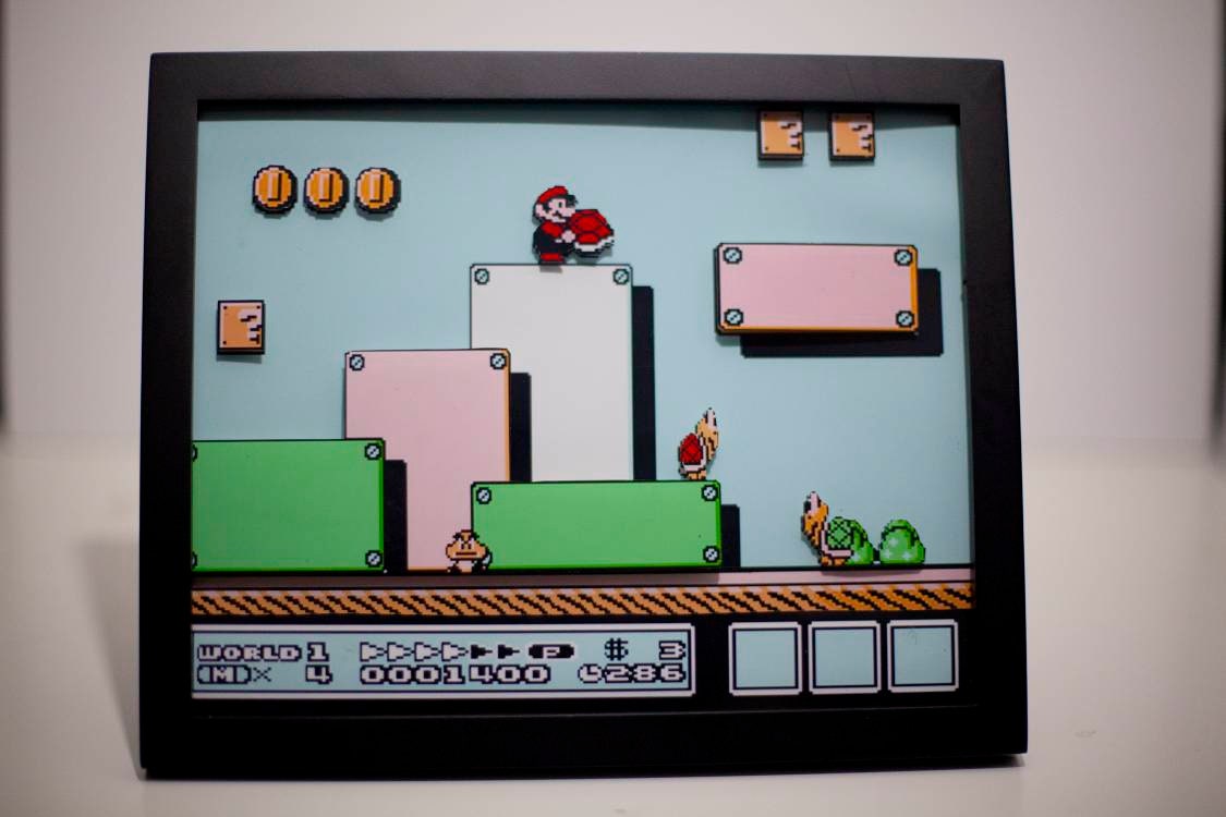 Super Mario 3 3d framed wall art