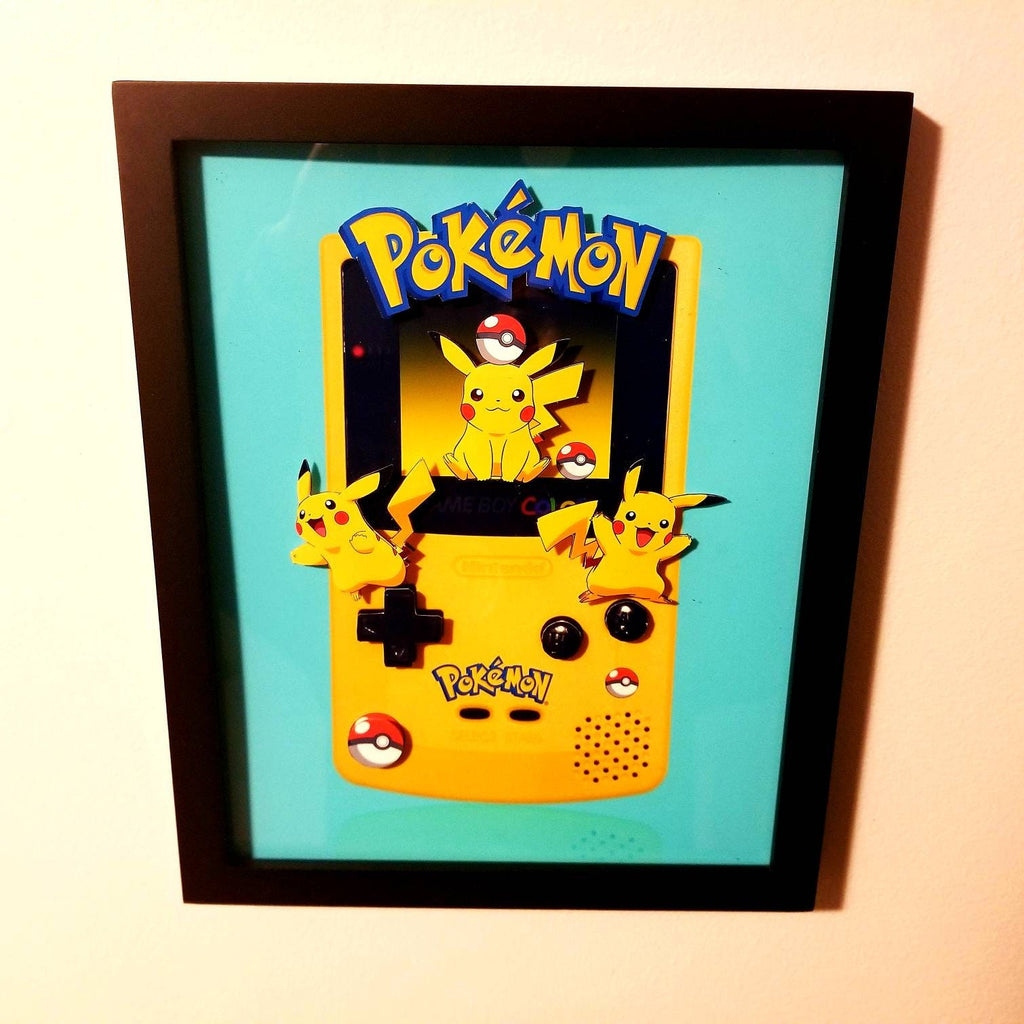 Pickachu Gameboy 3d framed wall art