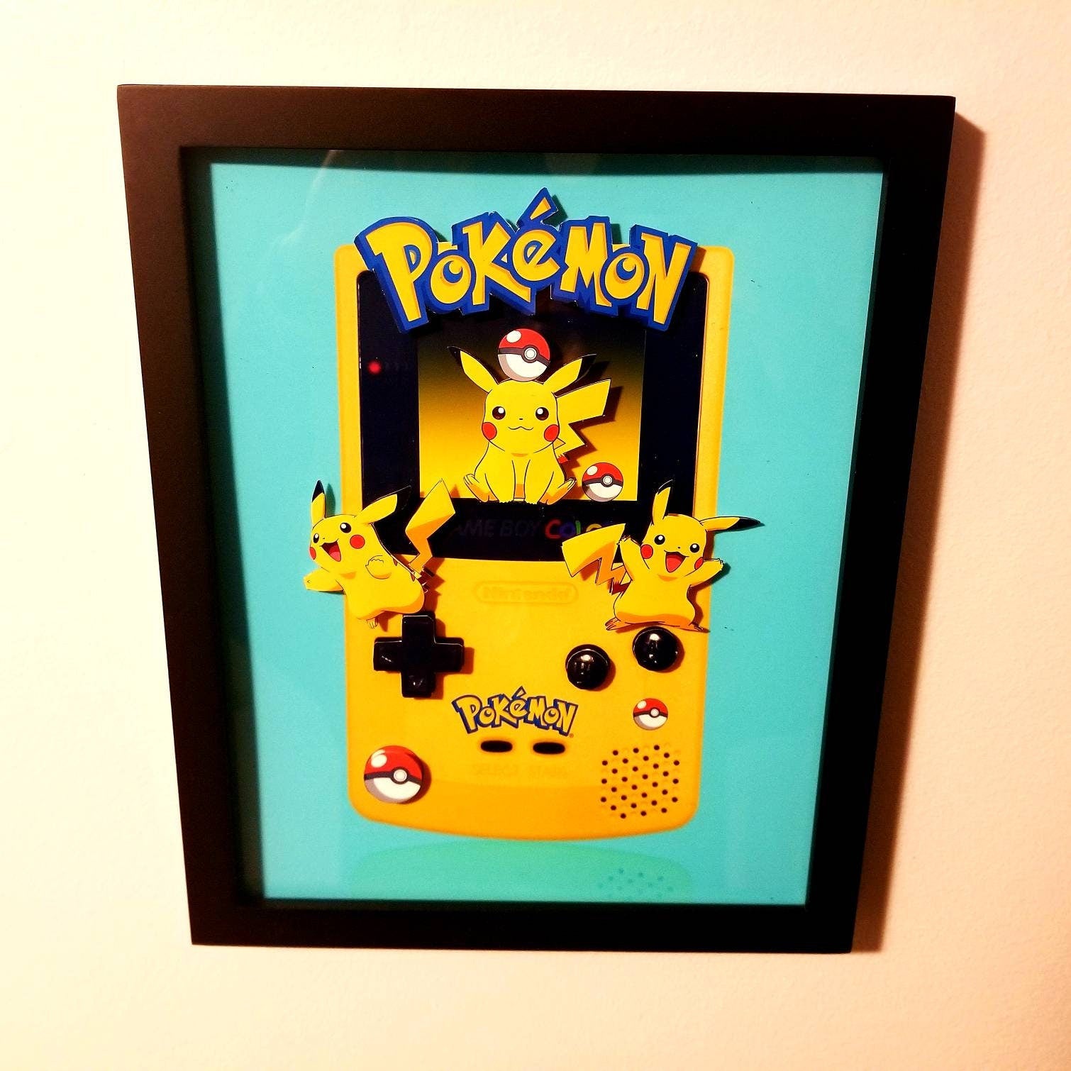 Pickachu Gameboy 3d framed wall art