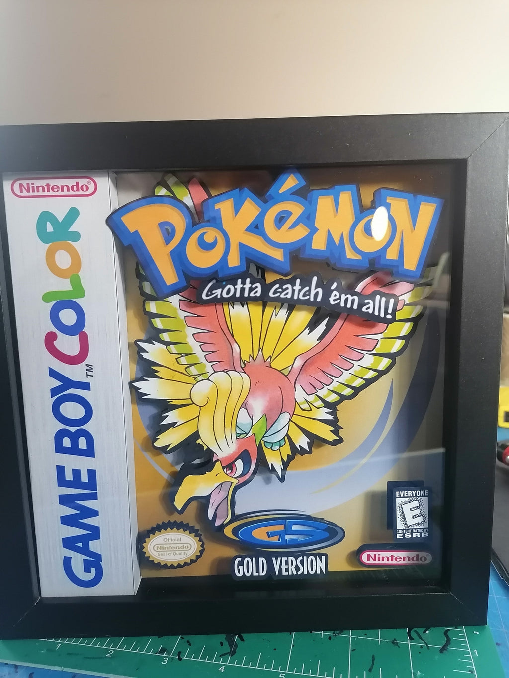 Ho-Oh Pokémon Gold Version 3d Shadowbox Diorama