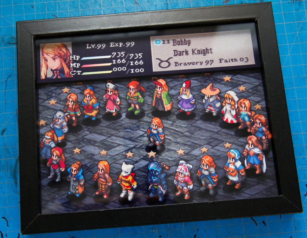 Final Fantasy Tactics Agrias Oaks Shadow box Diorama