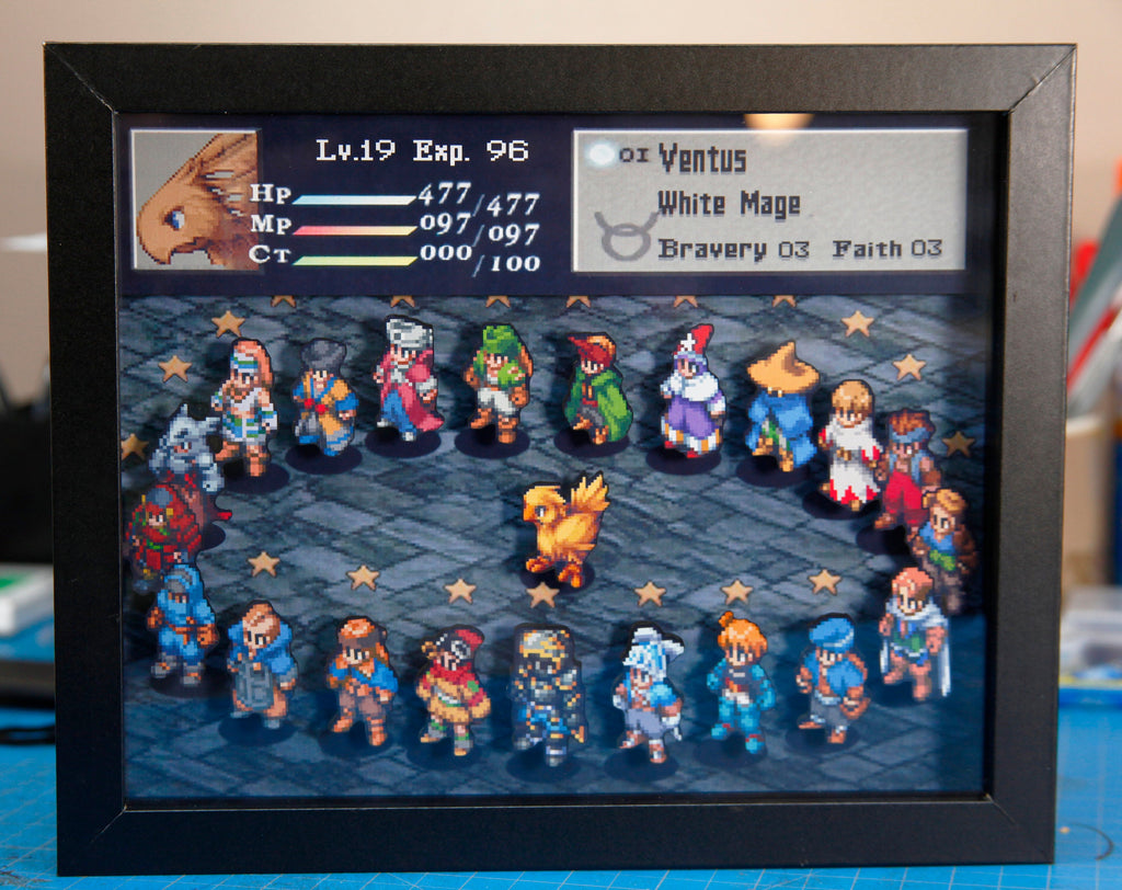 Final Fantasy Tactics 3D Shadow Box •  Handmade Diorama • Handmade Gift • Video game Art • Video game Gifts