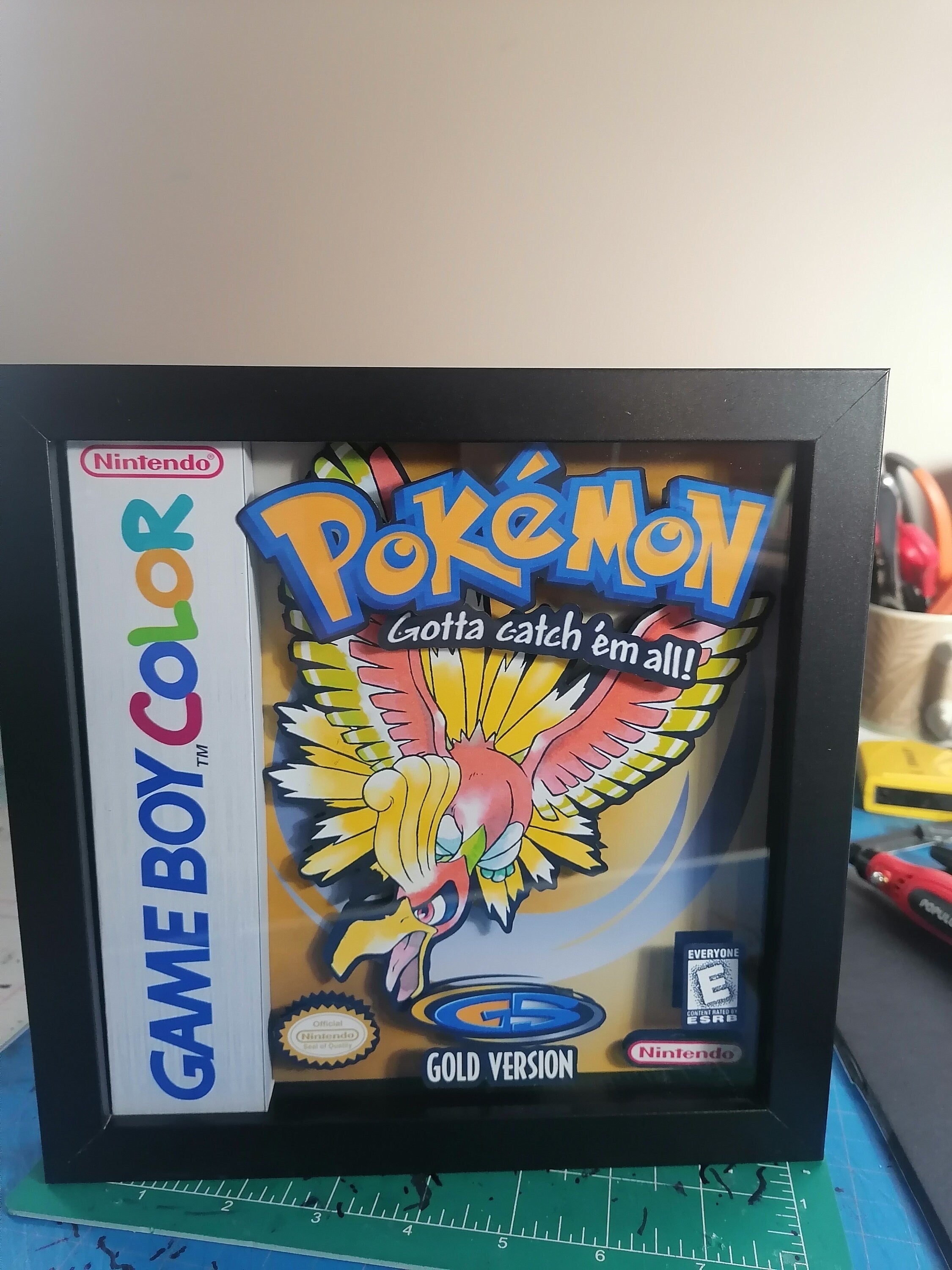 Ho-Oh Pokémon Gold Version 3d Shadowbox Diorama