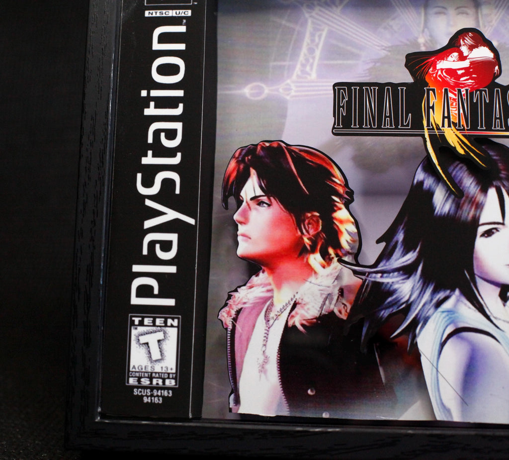 Final Fantasy VIII Cover Art- 3D Shadow Box for Gamers | Handmade Wall Art | Unique Gaming Gift | Retro Video Game Decor