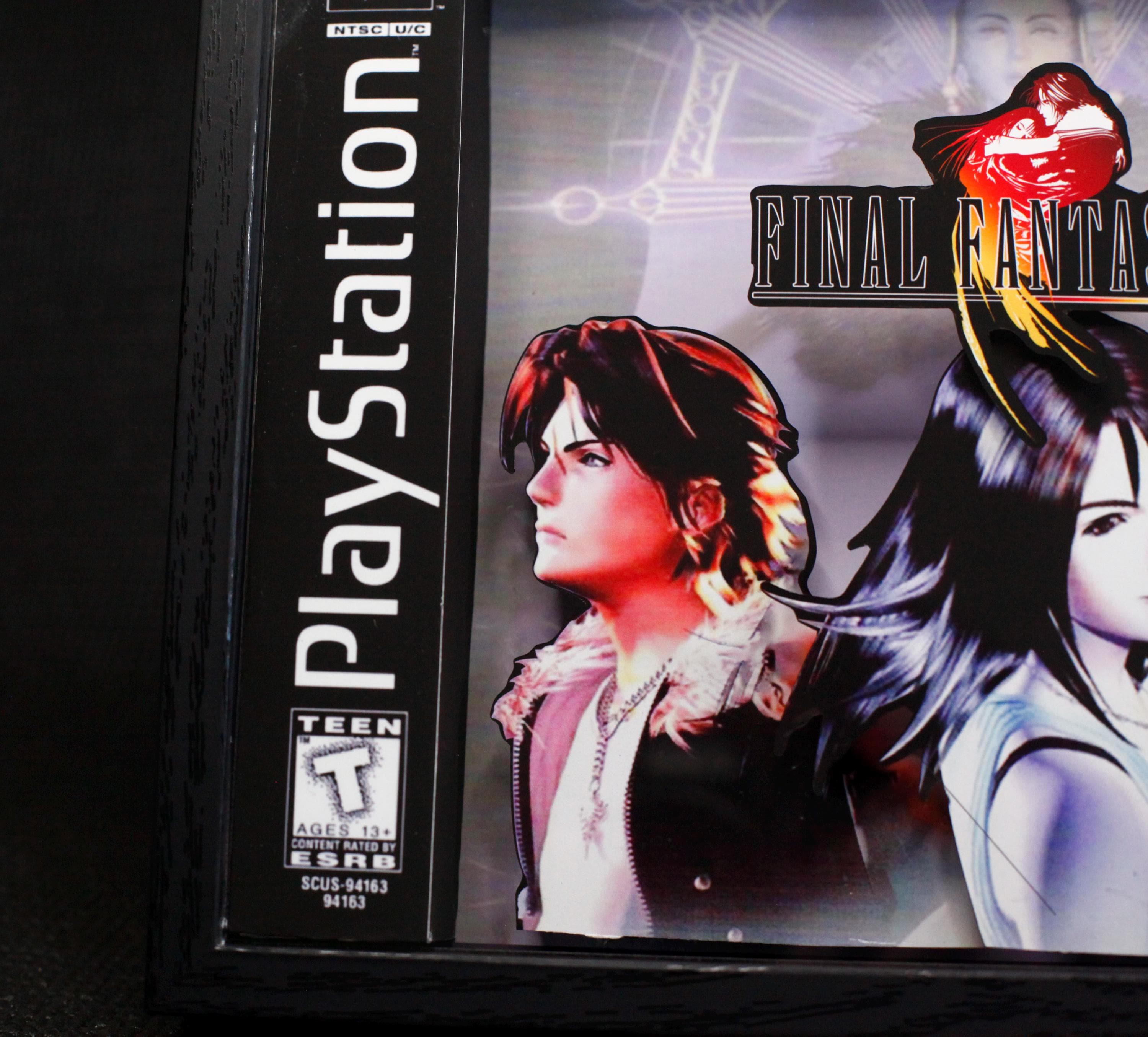 Final Fantasy VIII Cover Art- 3D Shadow Box for Gamers | Handmade Wall Art | Unique Gaming Gift | Retro Video Game Decor