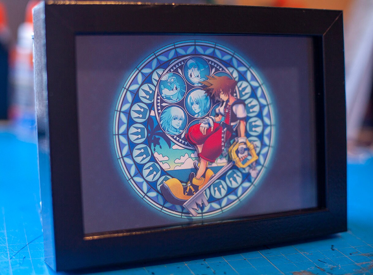 New!! Kingdom Hearts 5x7 Dive to the Heart Shadowbox