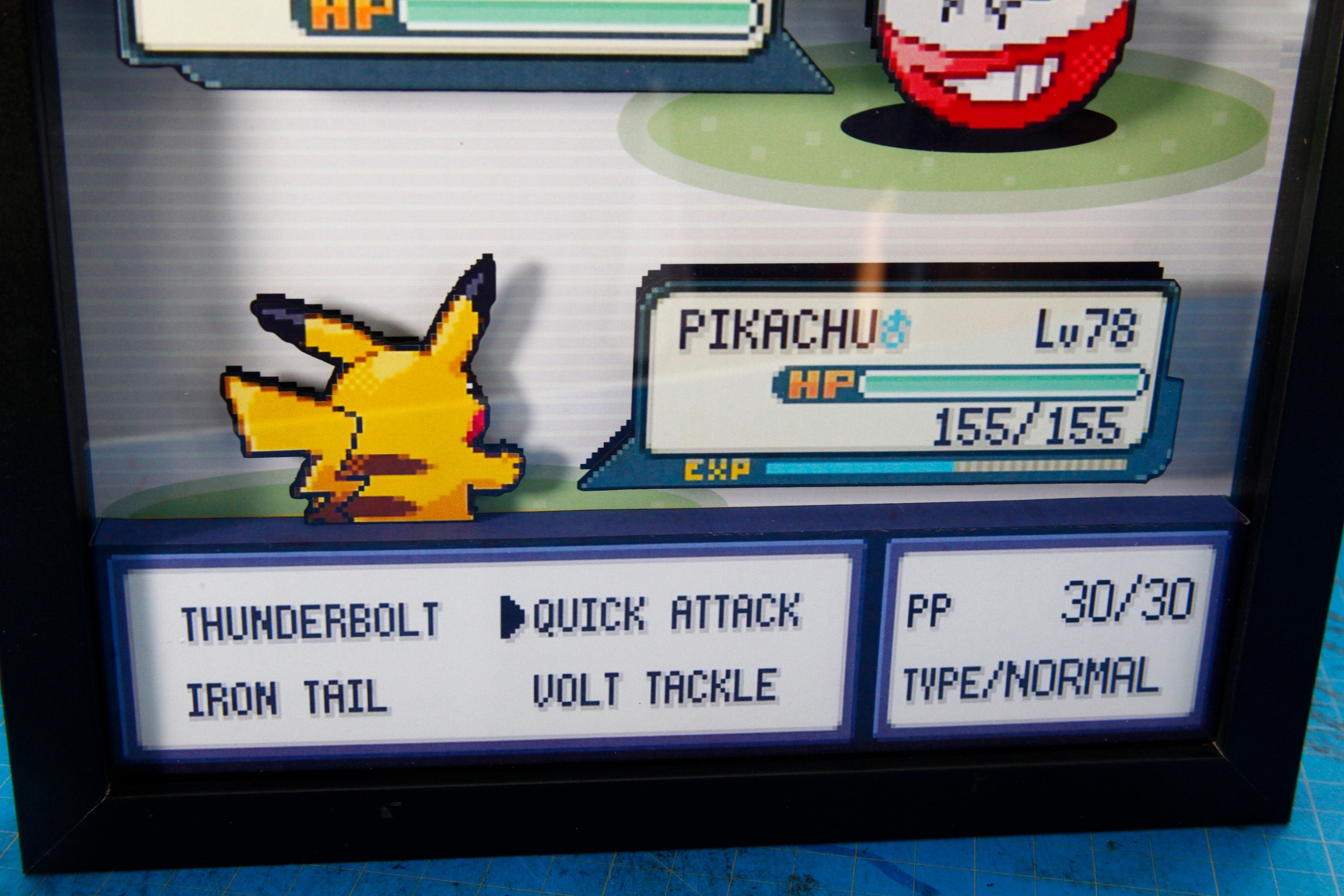 Pokemon Pikachu vs. Electrode 3d shadow box diorama
