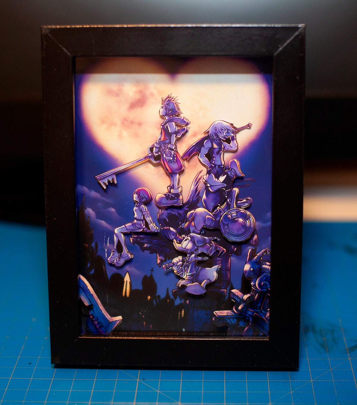 Kingdom Hearts Shadowbox Diorama Video game Night light, Video game Lightbox, Amazing gift for birthday, Christmas, Shade Lamp