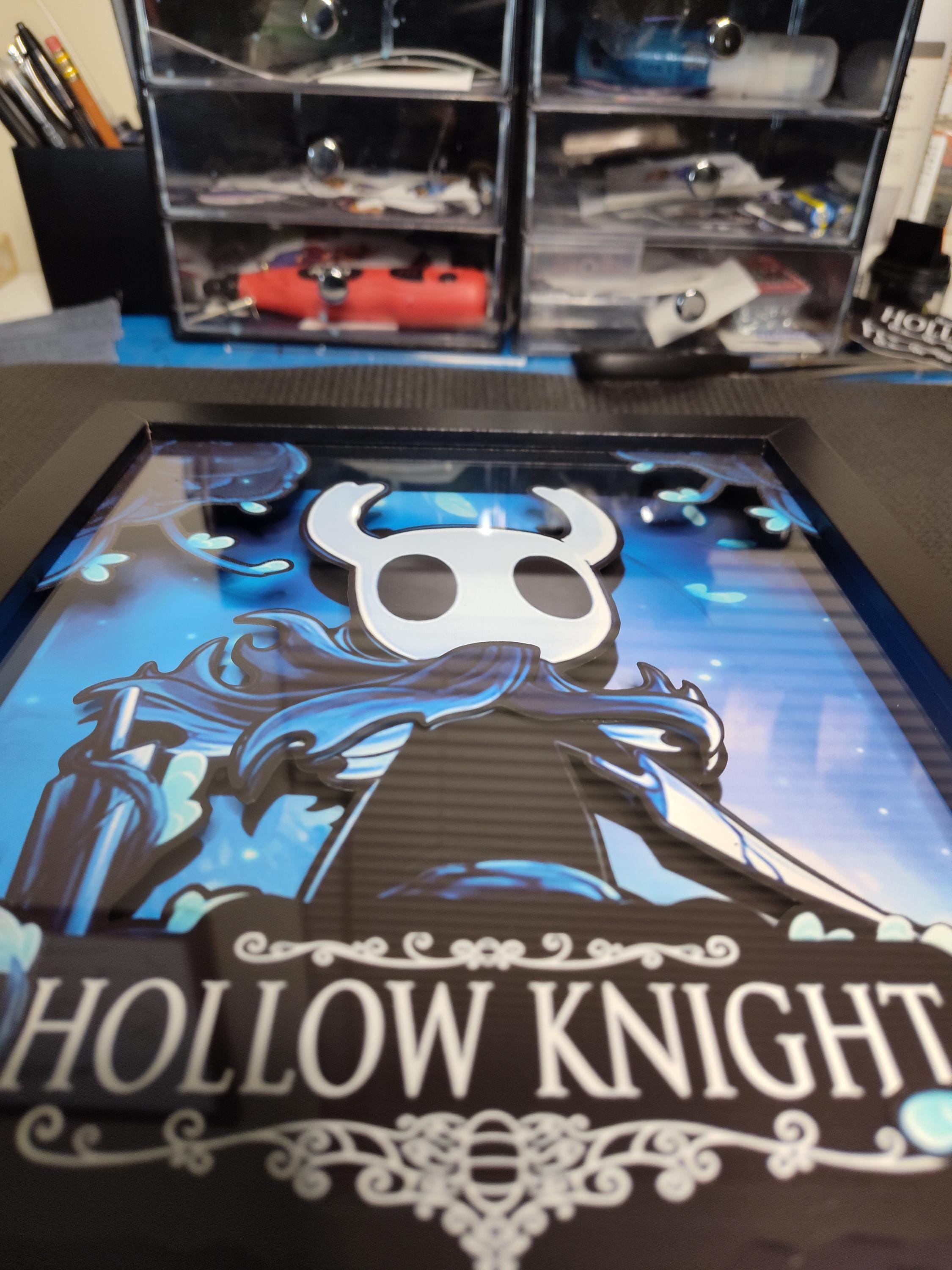 Hollow Knight 3D Shadow Box •  Handmade Diorama • Handmade Gift • Video game Art • Video game Gifts
