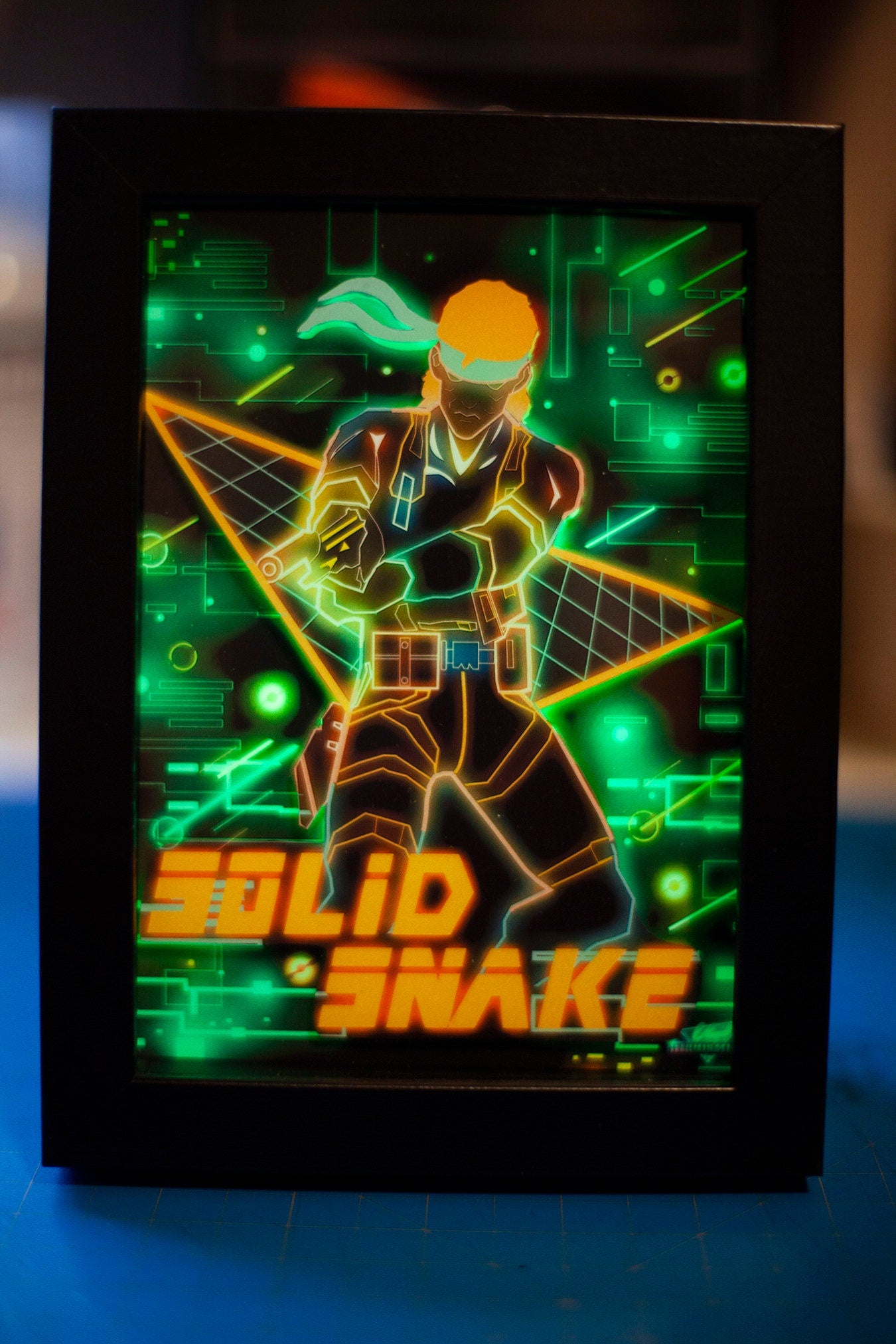 Solid Snake LED Shadowbox Diorama