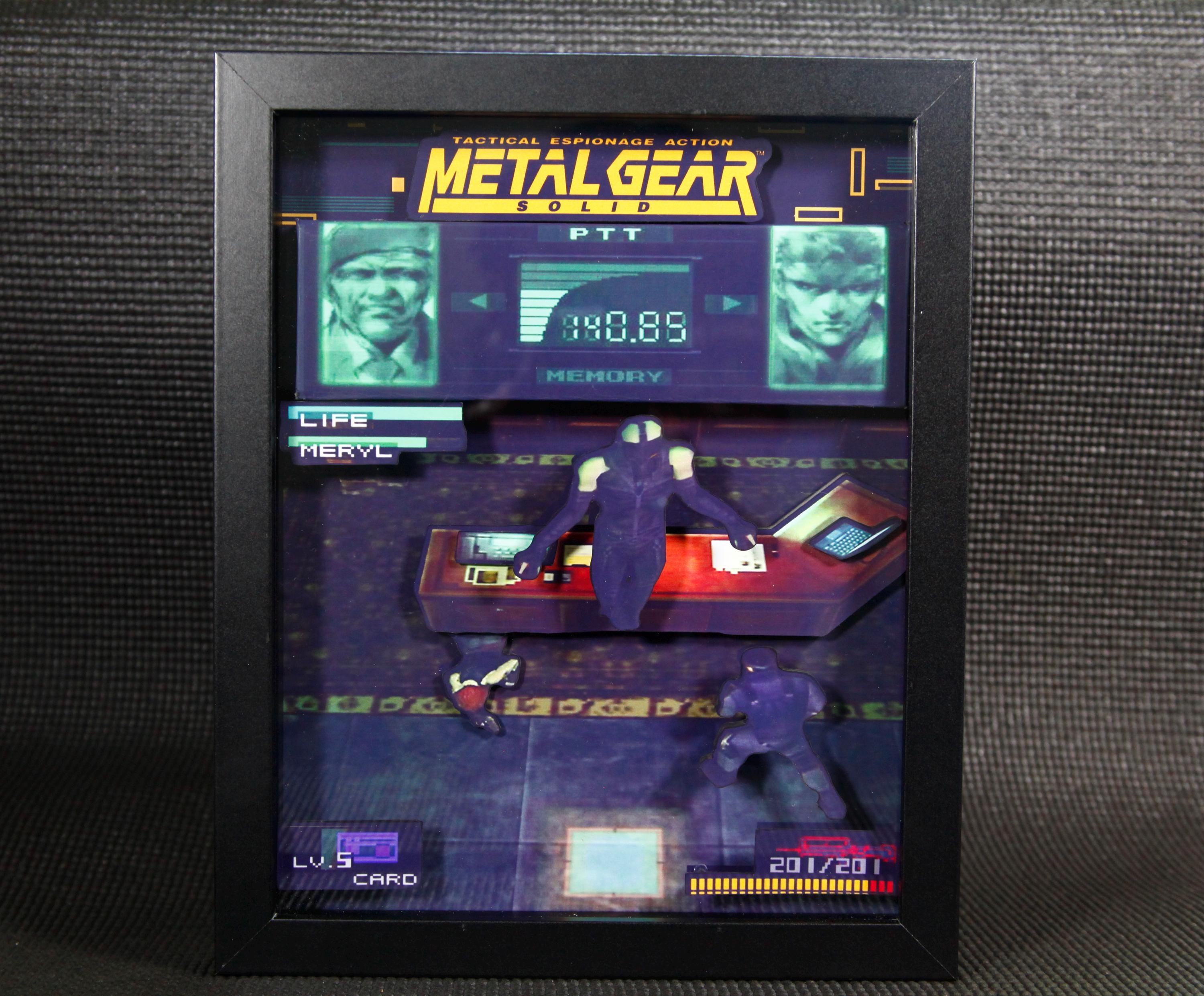 Solid Snake vs Psychomatis 3D Shadow Box for Gamers | Handmade Wall Art | Unique Gaming Gift | Gaming Room | Classic Games