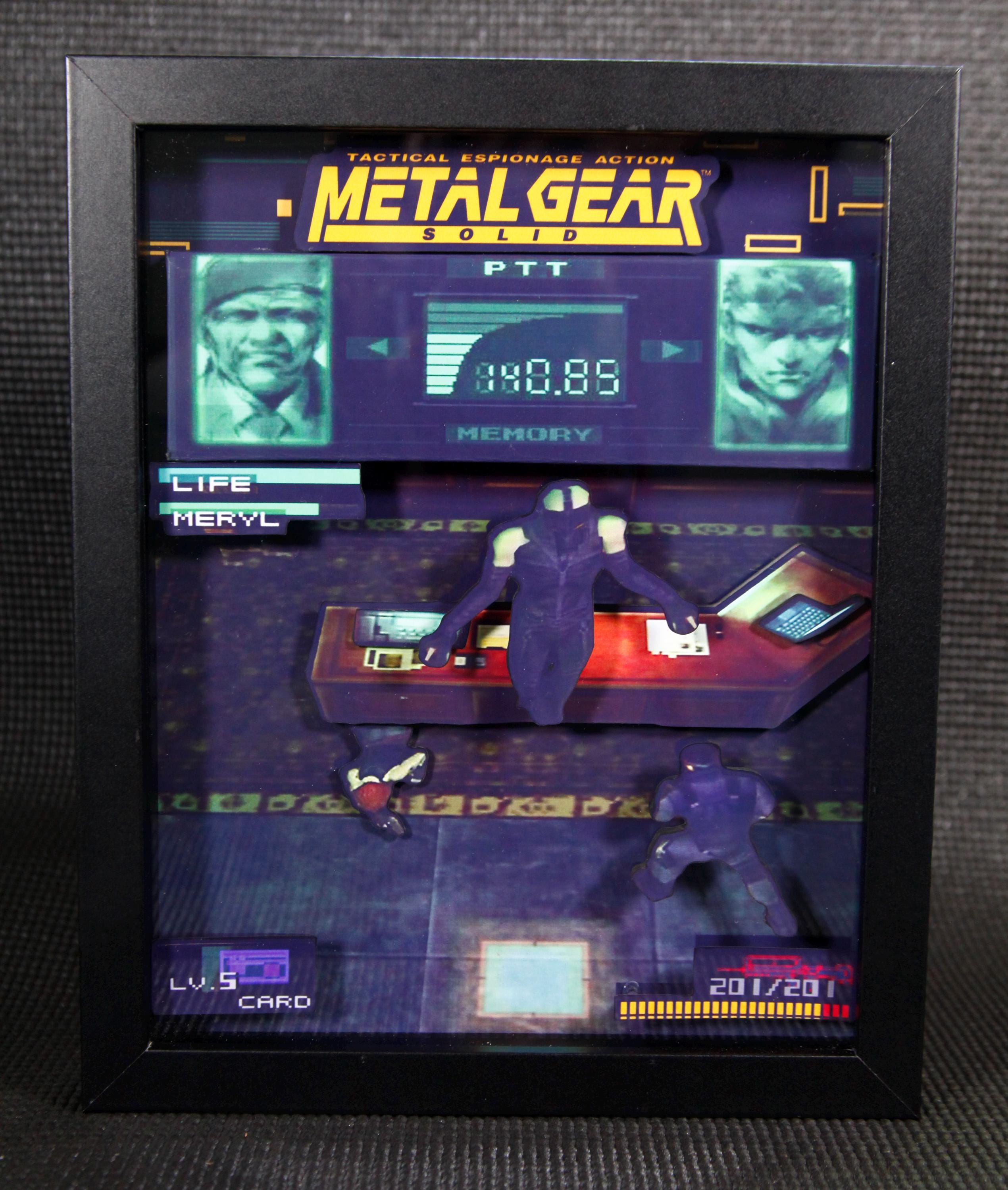 Solid Snake vs Psychomatis 3D Shadow Box for Gamers | Handmade Wall Art | Unique Gaming Gift | Gaming Room | Classic Games