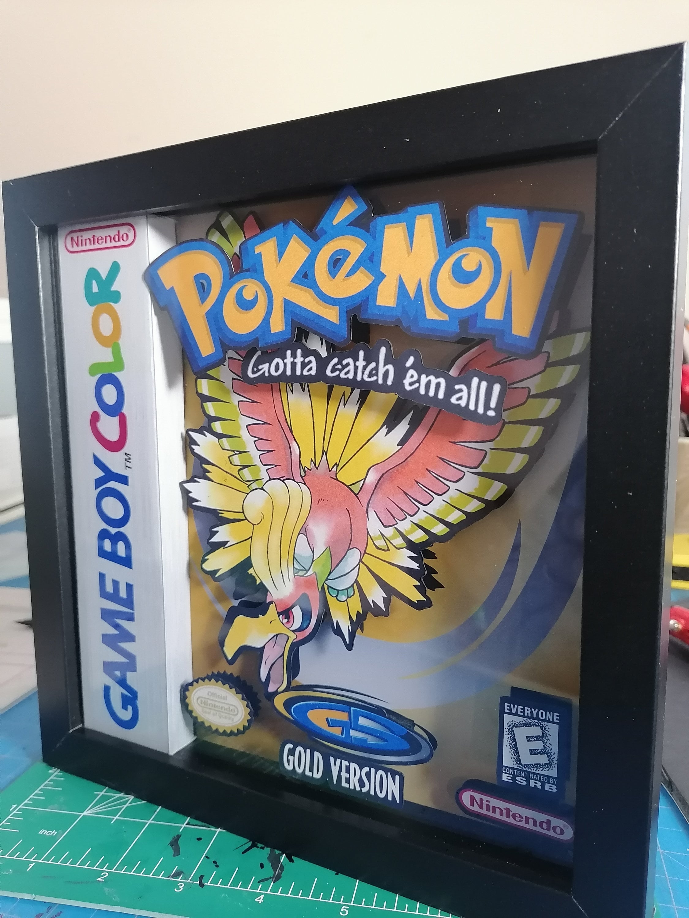 Ho-Oh Pokémon Gold Version 3d Shadowbox Diorama