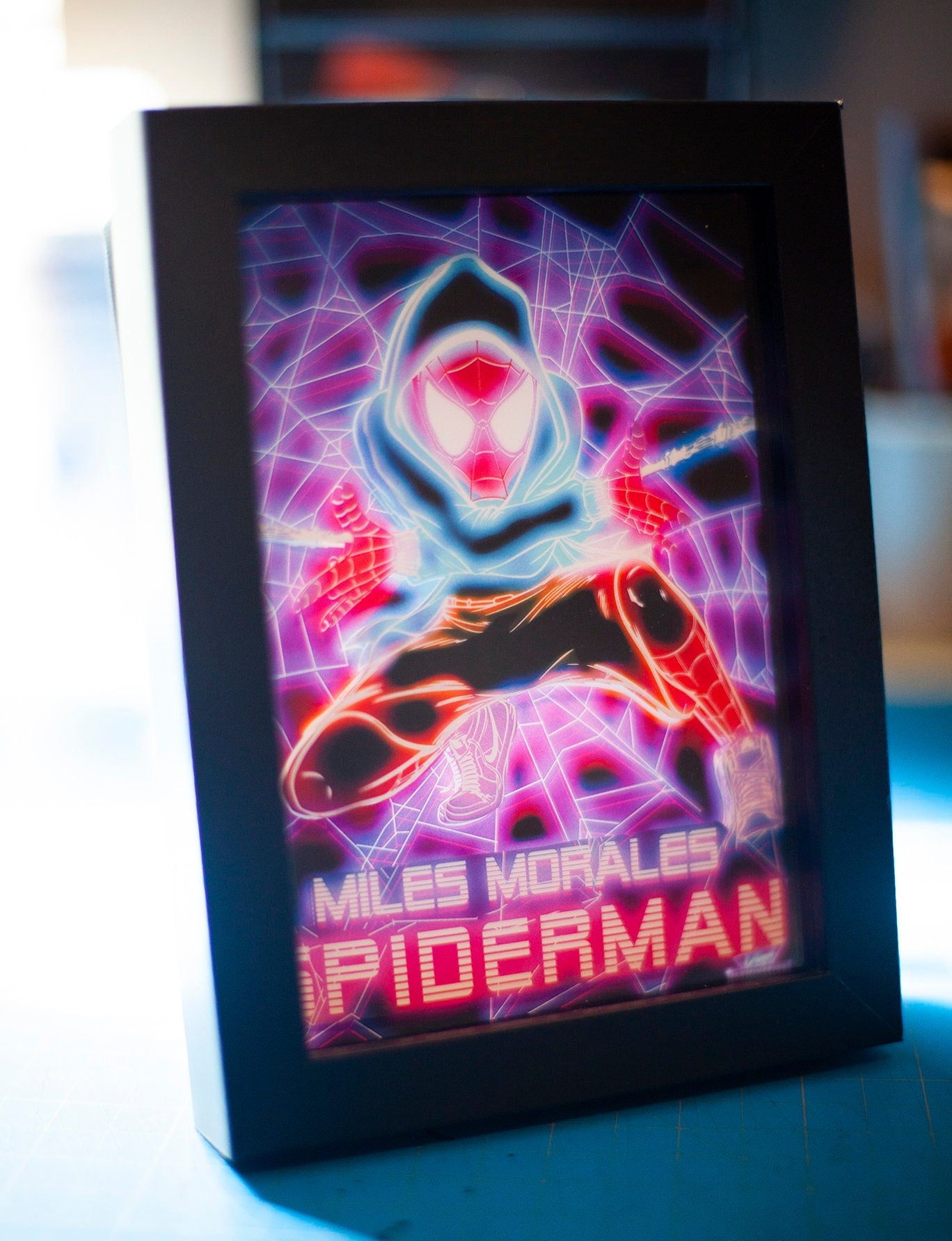 Spiderman Miles Morales  LED Shadowbox Diorama