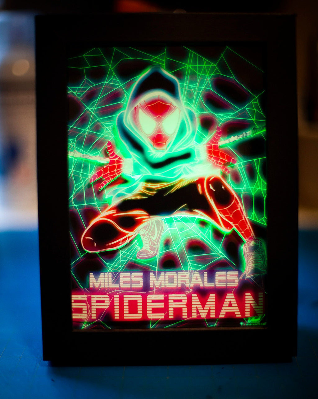 Spiderman Miles Morales  LED Shadowbox Diorama