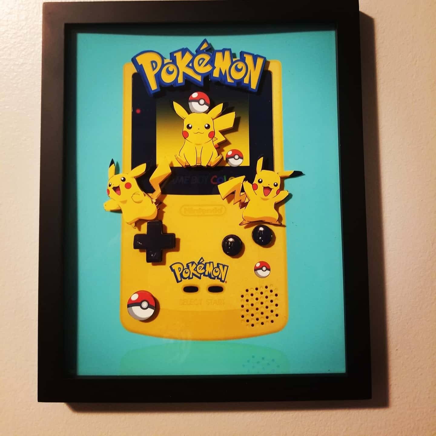 Pickachu Gameboy 3d framed wall art