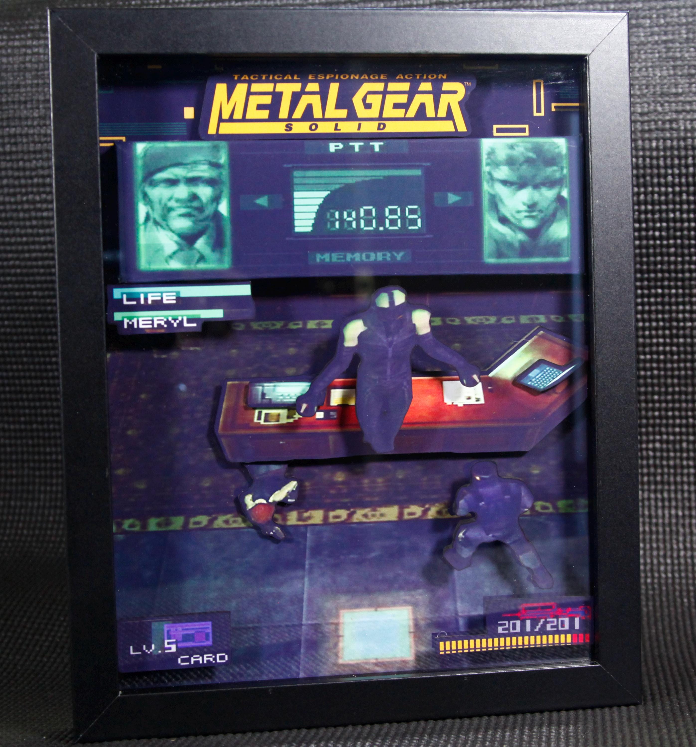 Solid Snake vs Psychomatis 3D Shadow Box for Gamers | Handmade Wall Art | Unique Gaming Gift | Gaming Room | Classic Games