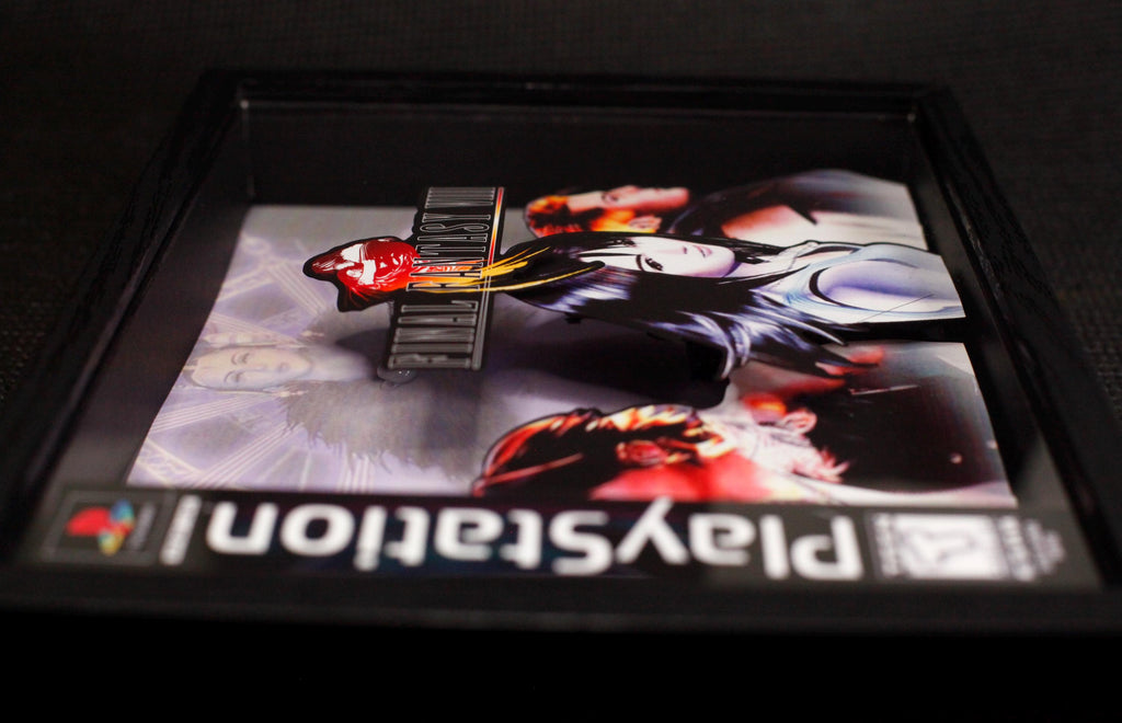 Final Fantasy VIII Cover Art- 3D Shadow Box for Gamers | Handmade Wall Art | Unique Gaming Gift | Retro Video Game Decor