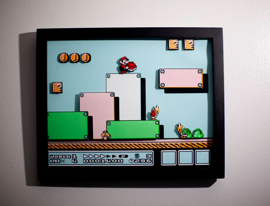 Super Mario 3 3d framed wall art