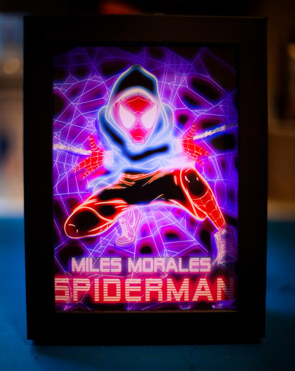 Spiderman Miles Morales  LED Shadowbox Diorama