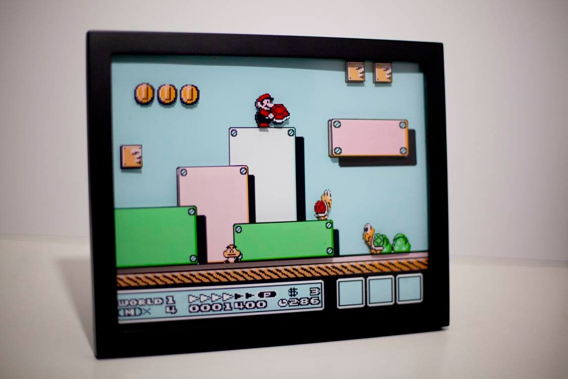 Super Mario 3 3d framed wall art