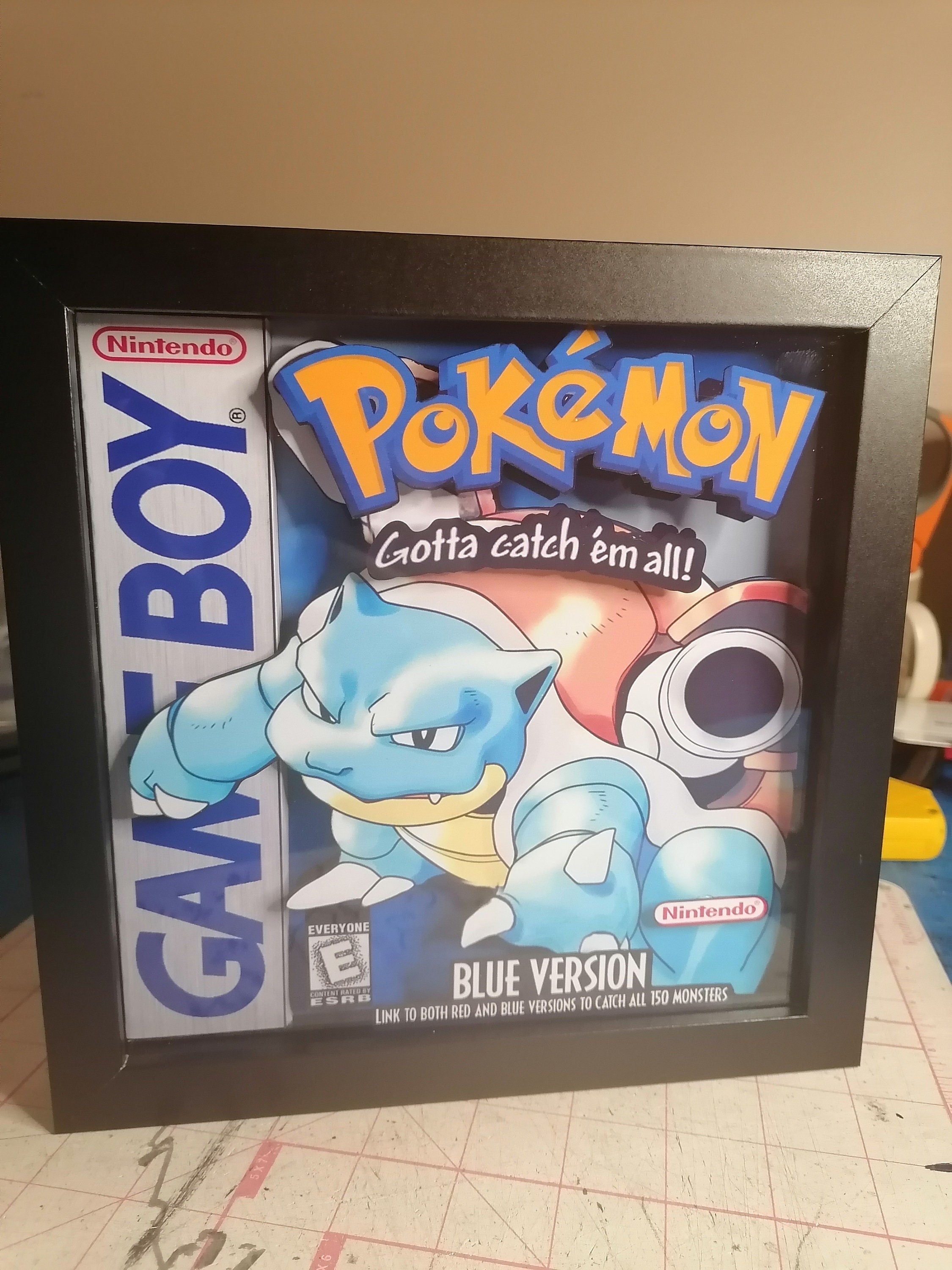 Pokemon Yellow, blue, and red shadowbox 3 pack