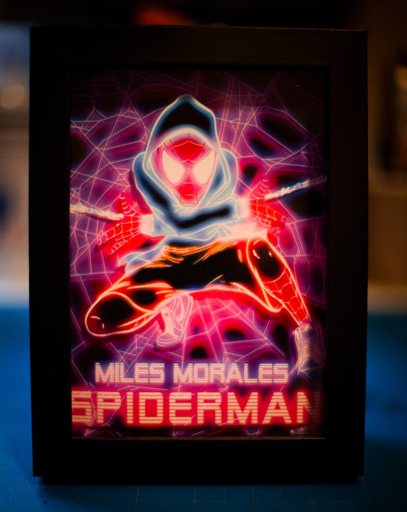 Spiderman Miles Morales  LED Shadowbox Diorama