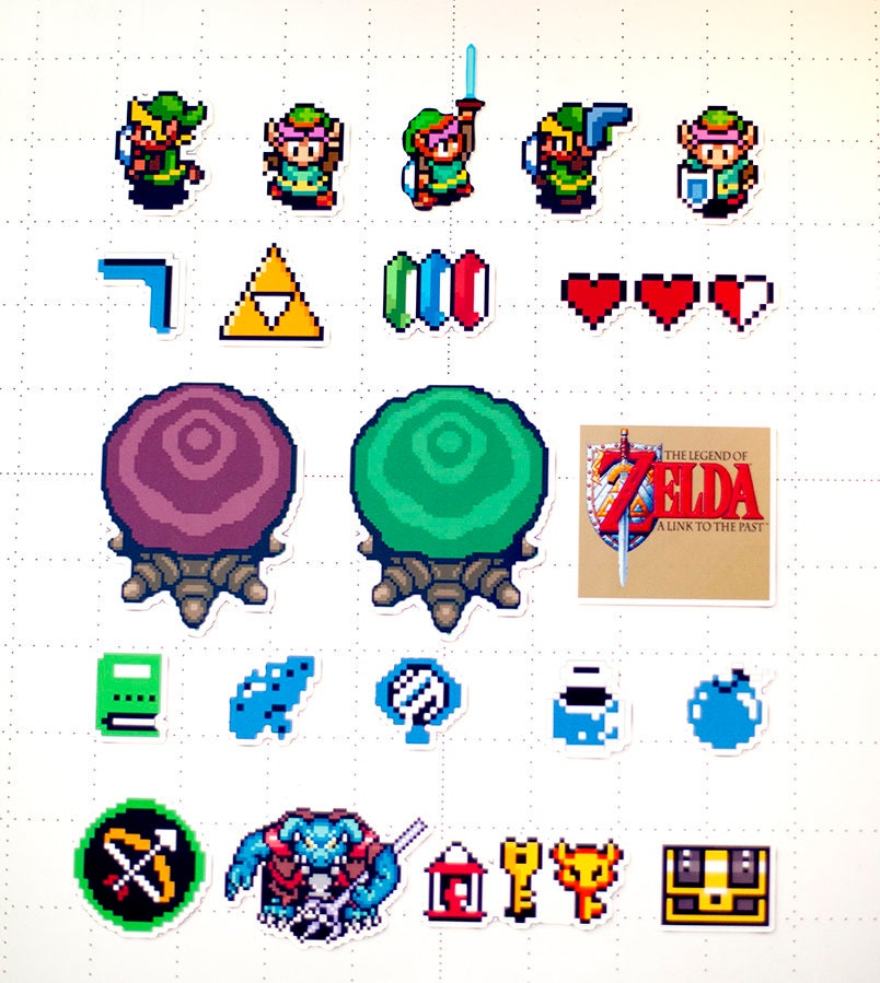 Legend of Zelda Link to the past| Videogame stickers | Laptop iPad Bullet Journal Planner Scrapbooking Vinyl Glossy Stickers