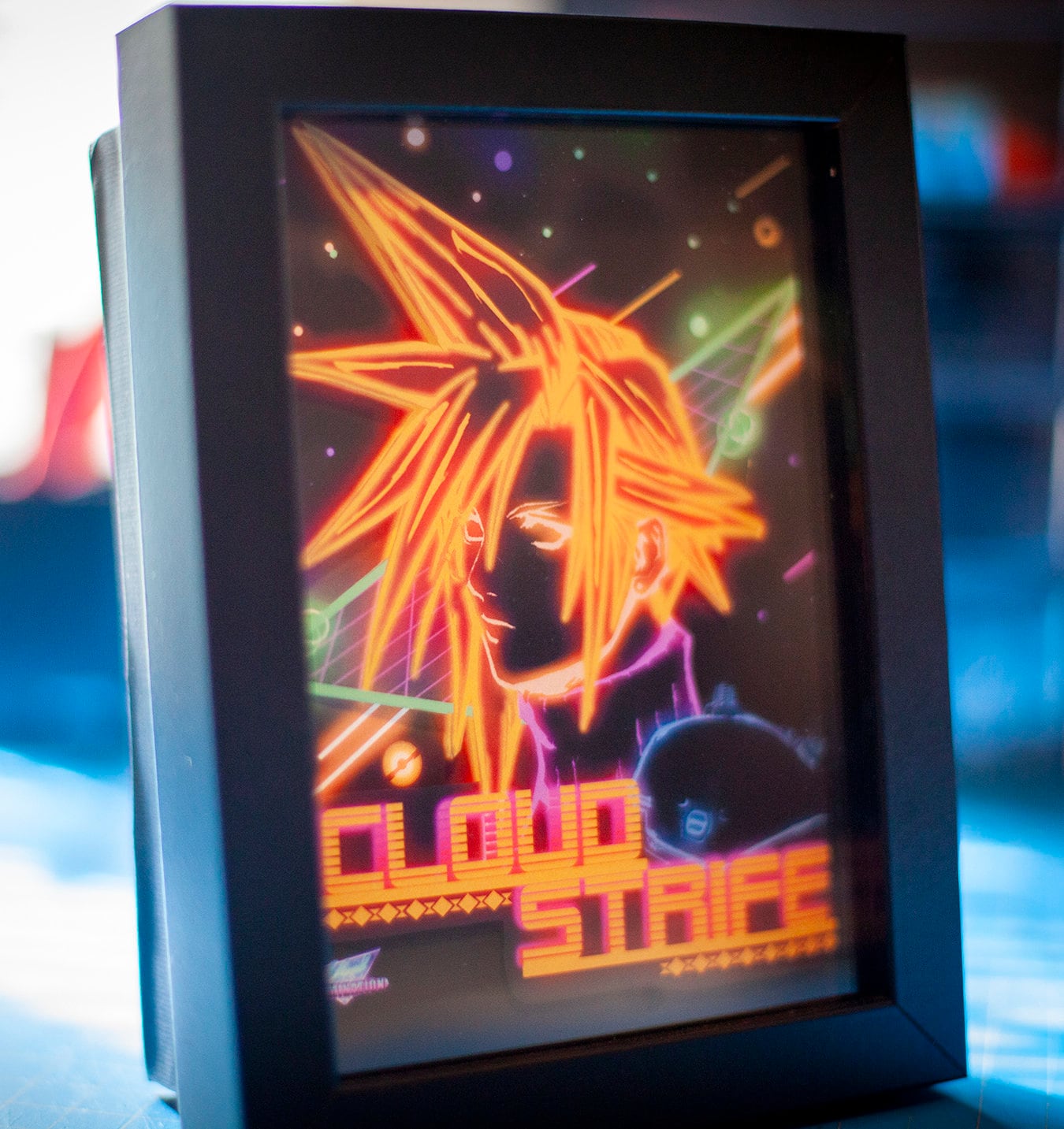 Final Fantasy 7 Cloud, LED Shadowbox Diorama