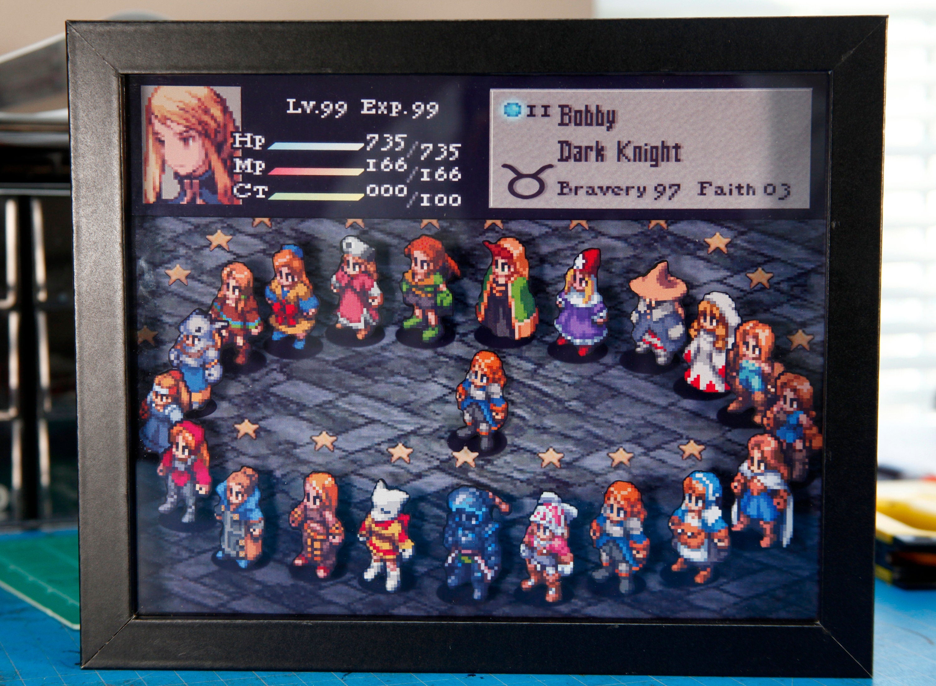 Final Fantasy Tactics Agrias Oaks Shadow box Diorama