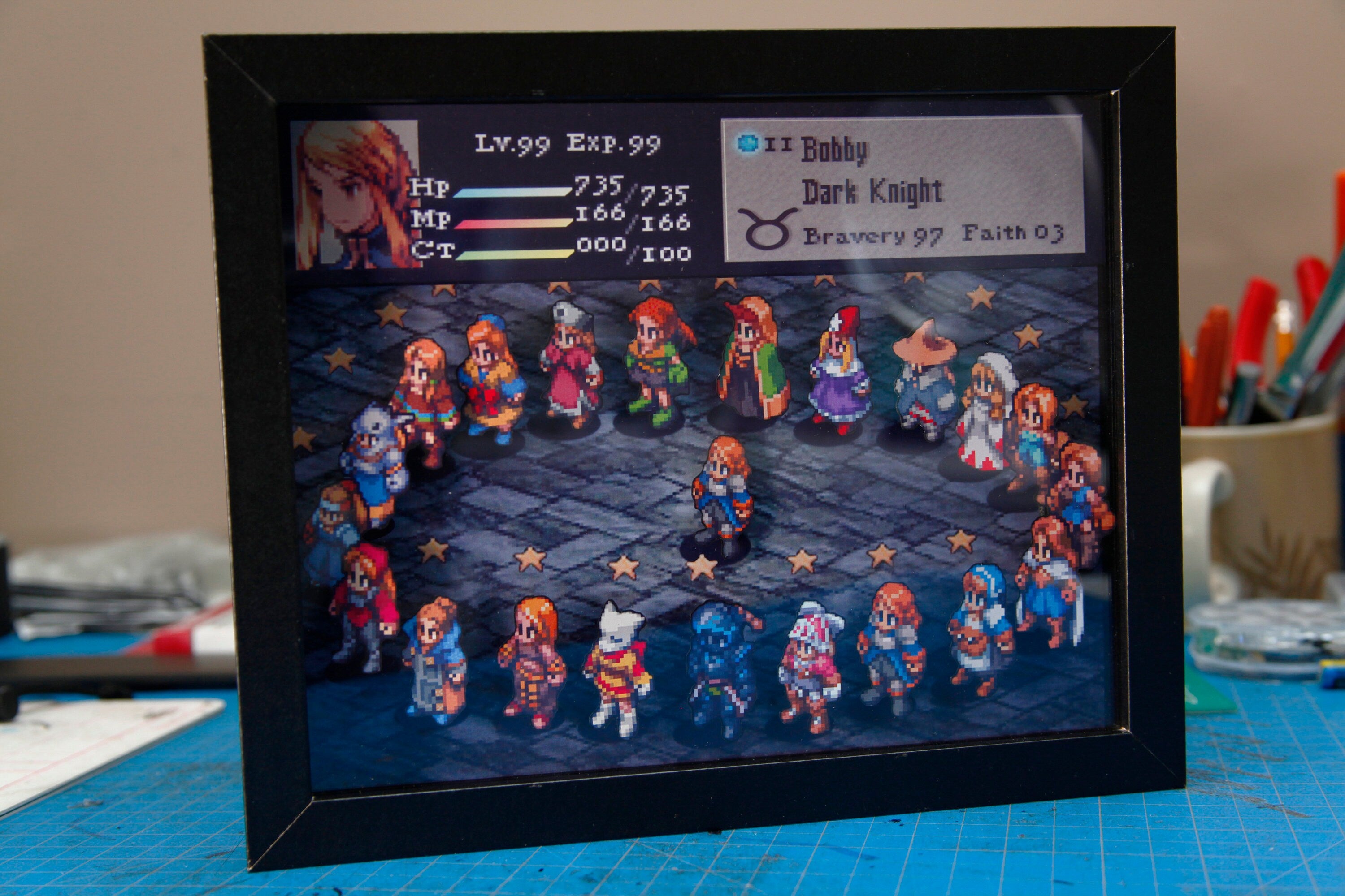 Final Fantasy Tactics Agrias Oaks Shadow box Diorama