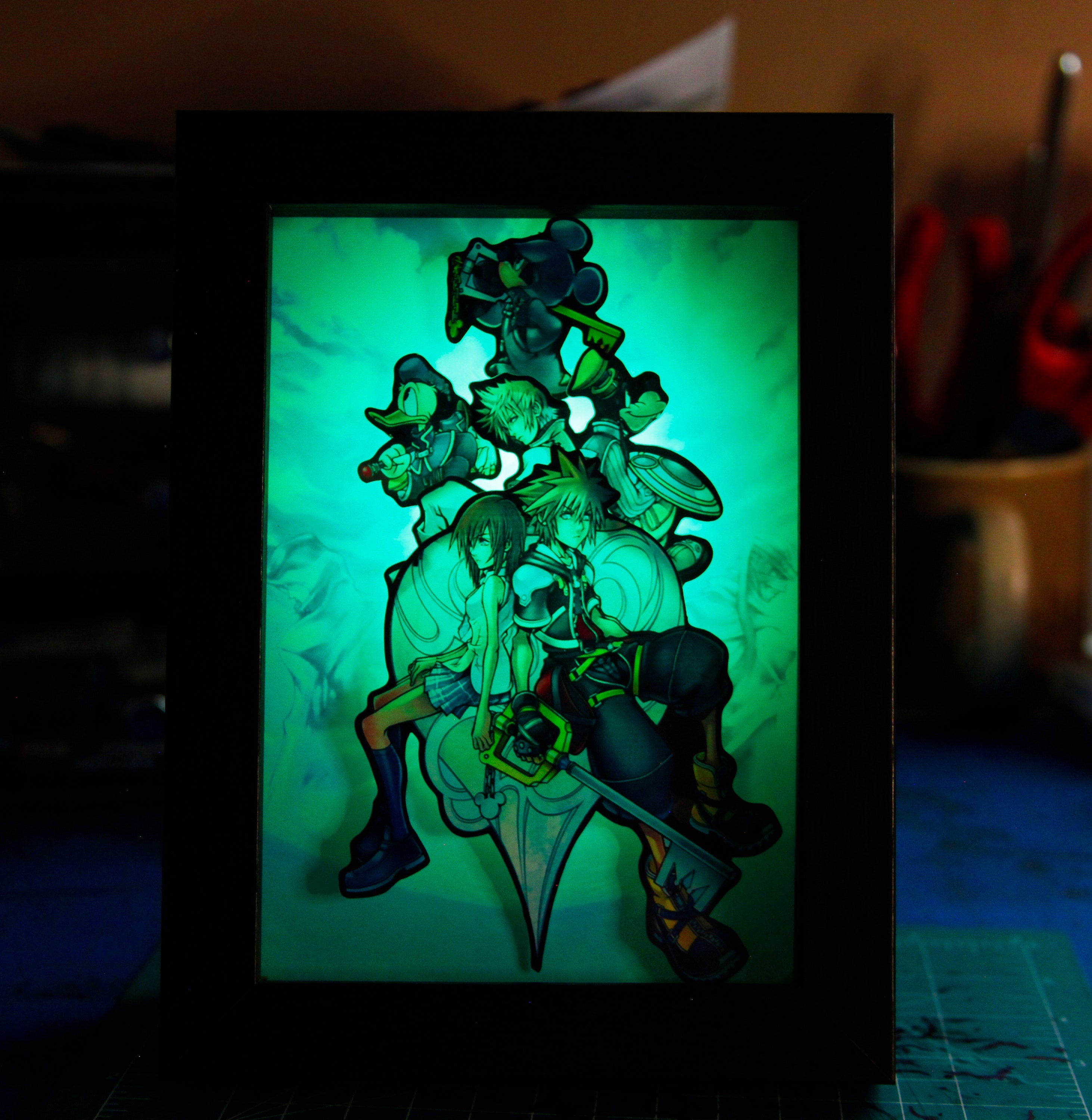 New! Kingdom Hearts 2 5x7  Shadowbox Diorama