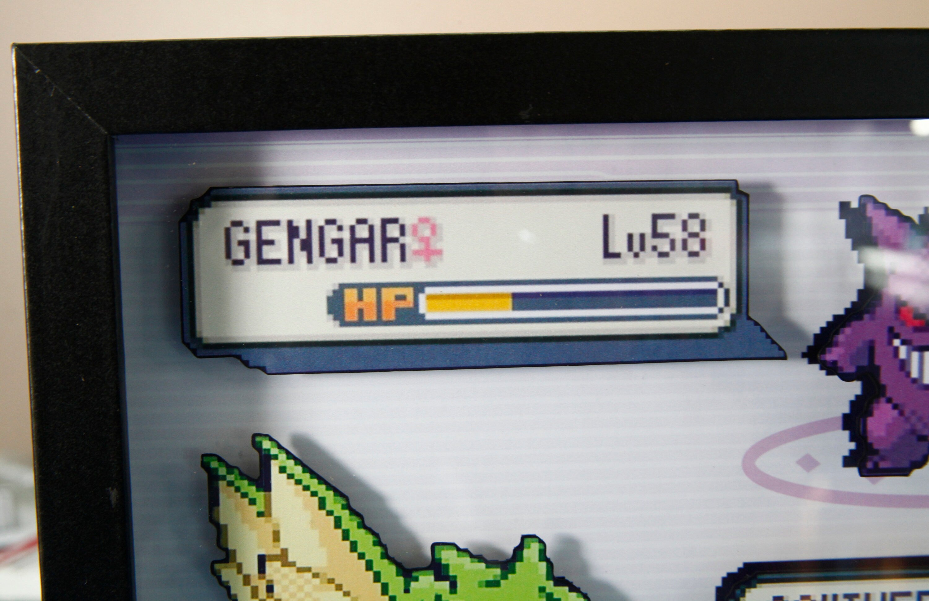 Pokemon Gengar vs Ivysaur 3d shadow box diorama