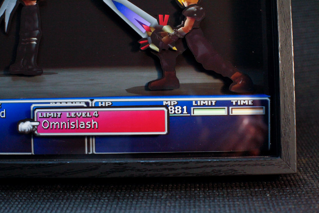 Final Fantasy VII Cloud vs. Sephiroth: Omnislash 3D Shadow Box•  Handmade Diorama • Handmade Gift • Video game Art • Video game Gifts