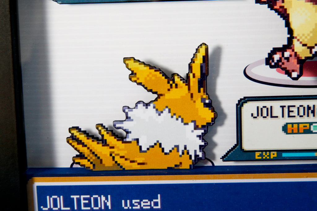 Pokemon Jolteon vs. Pidgeot 3d shadow box diorama