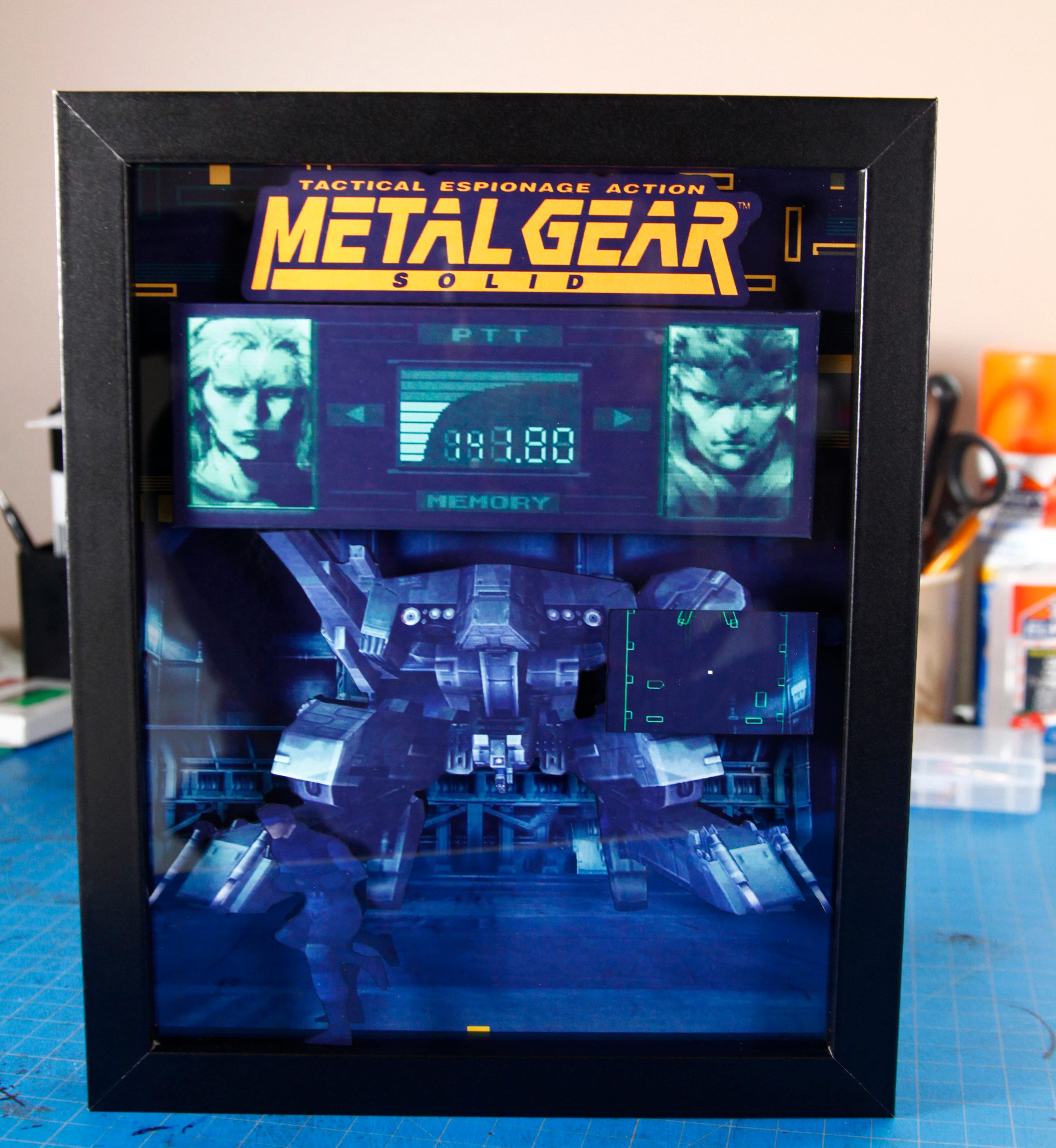 Metal Gear Solid Shadow Box for Gamers | Handmade Wall Art | Unique Gaming Gift | Retro Video Game Decor | Gaming Room | Classic Games